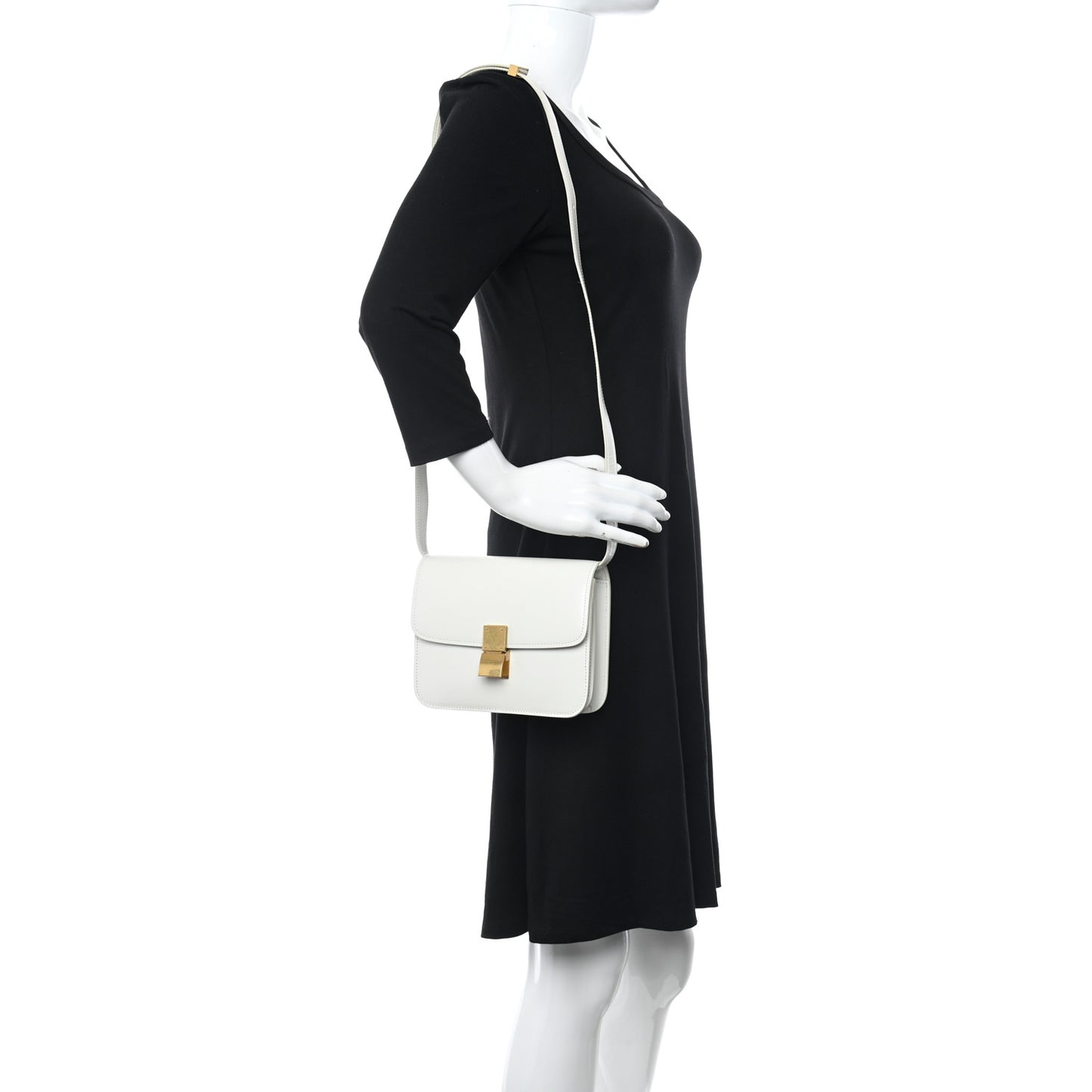 Box Calfskin Teen Classic Box Flap Bag White