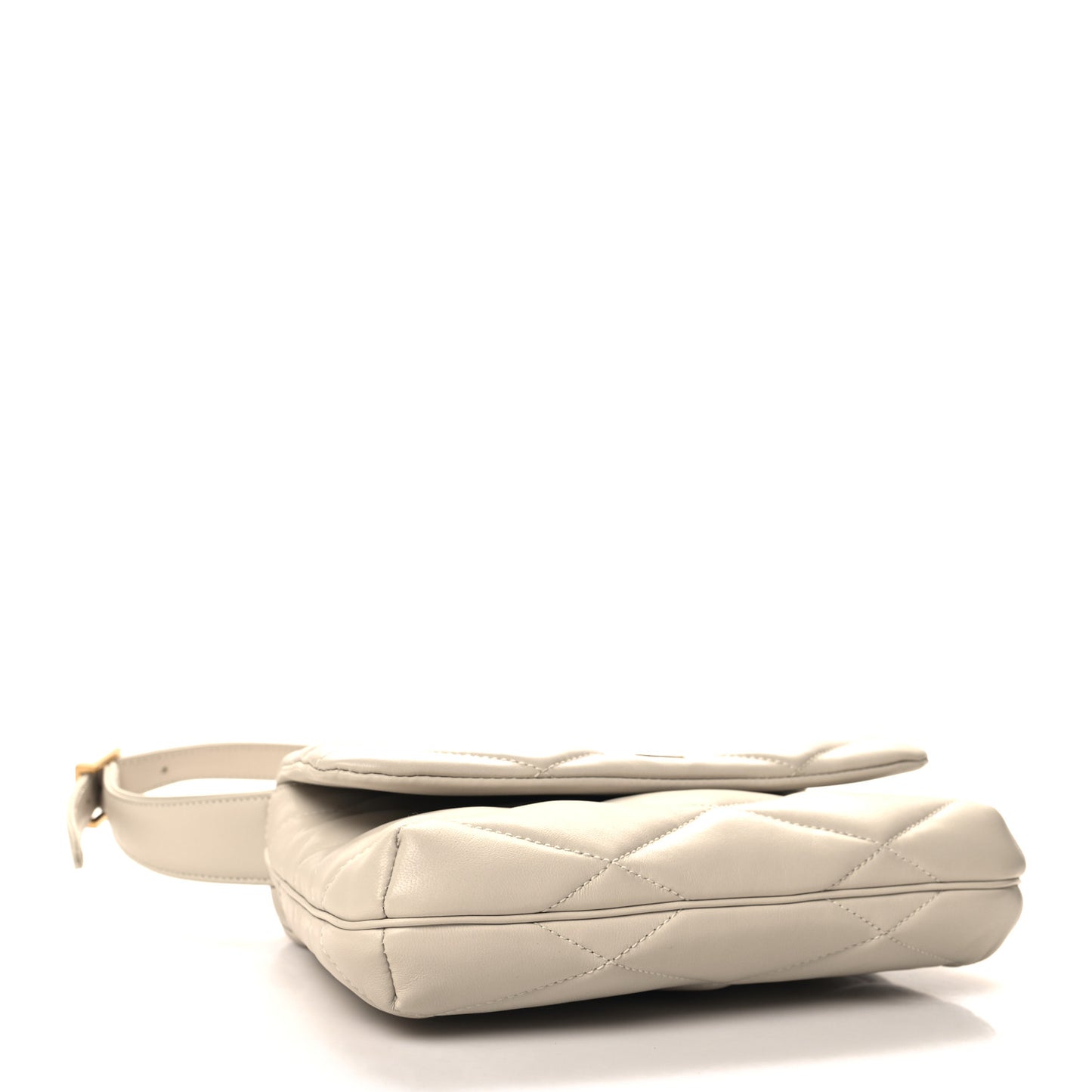 Lambskin Quilted Le 57 Diamond Shoulder Bag Crema Soft