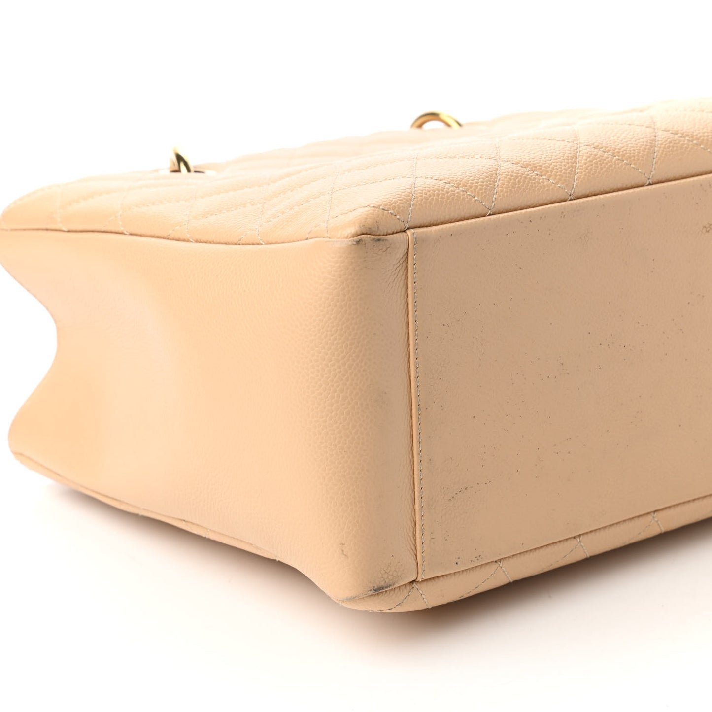 Caviar Quilted Grand Shopping Tote GST Beige Clair