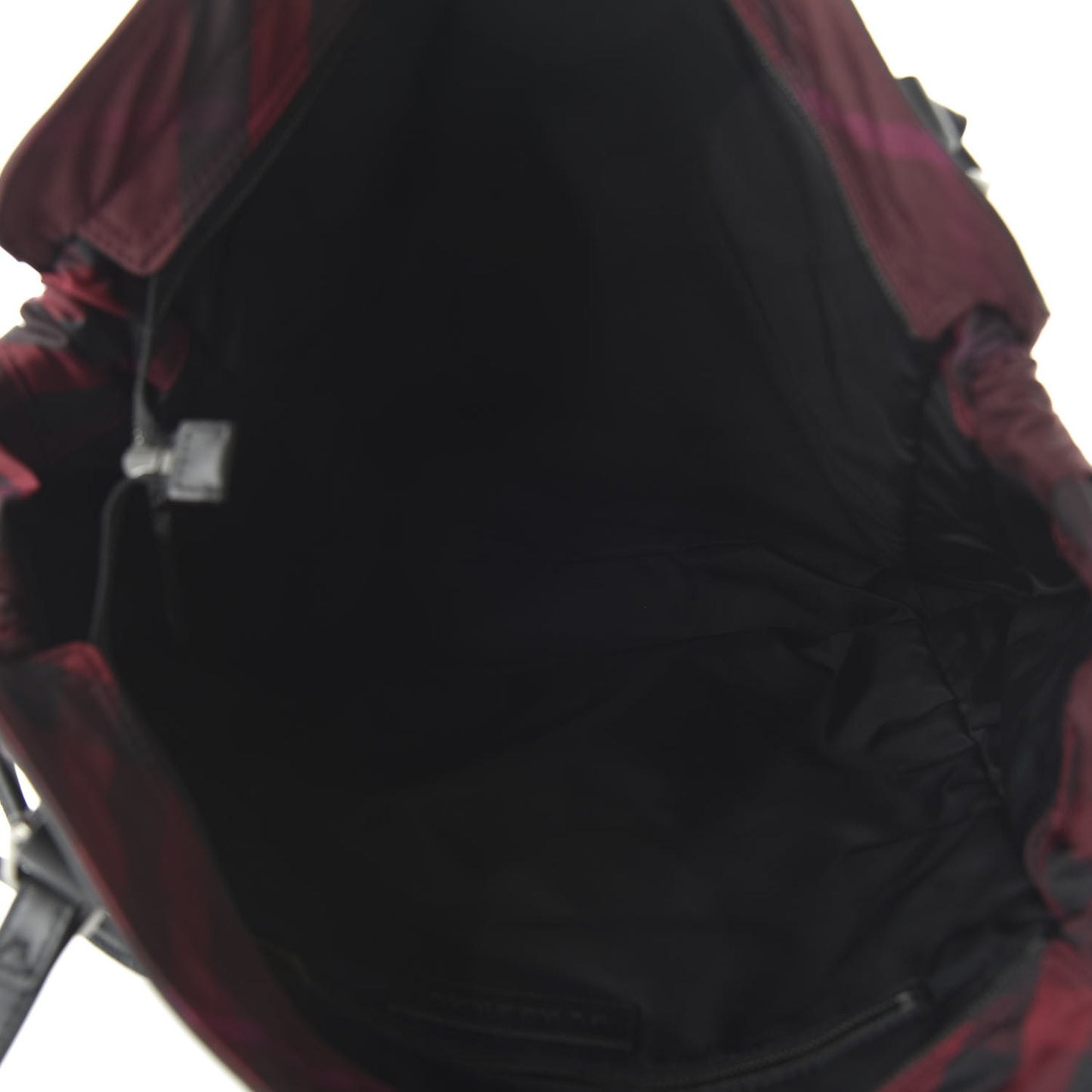 Nylon Check Small Buckleigh Packable Tote Bright Burgundy