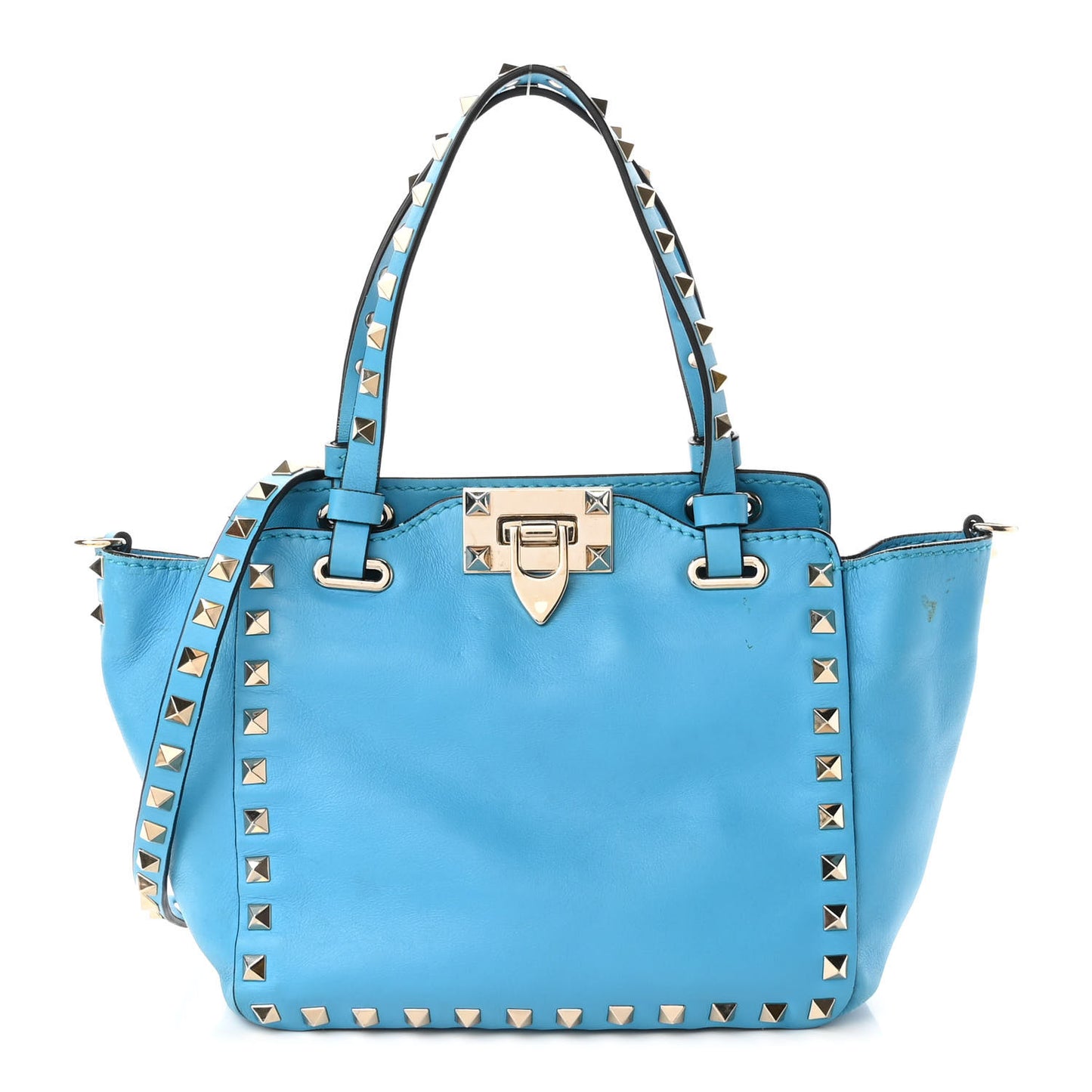 Vitello Mini Rockstud Tote Parrot