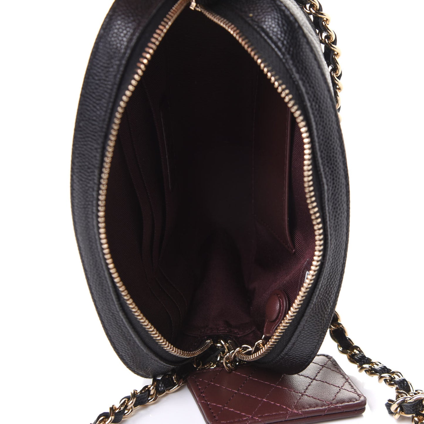 Caviar Quilted Vanity With Chain Black