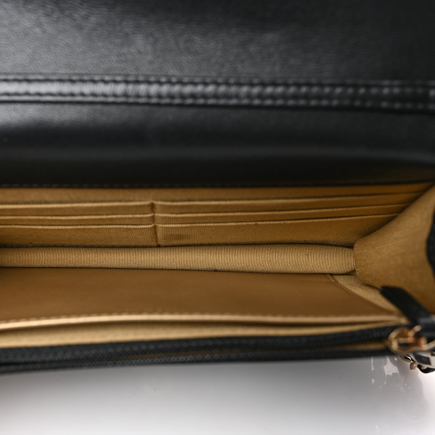 Lambskin Enamel Quilted Pearl Crush Wallet On Chain WOC Black