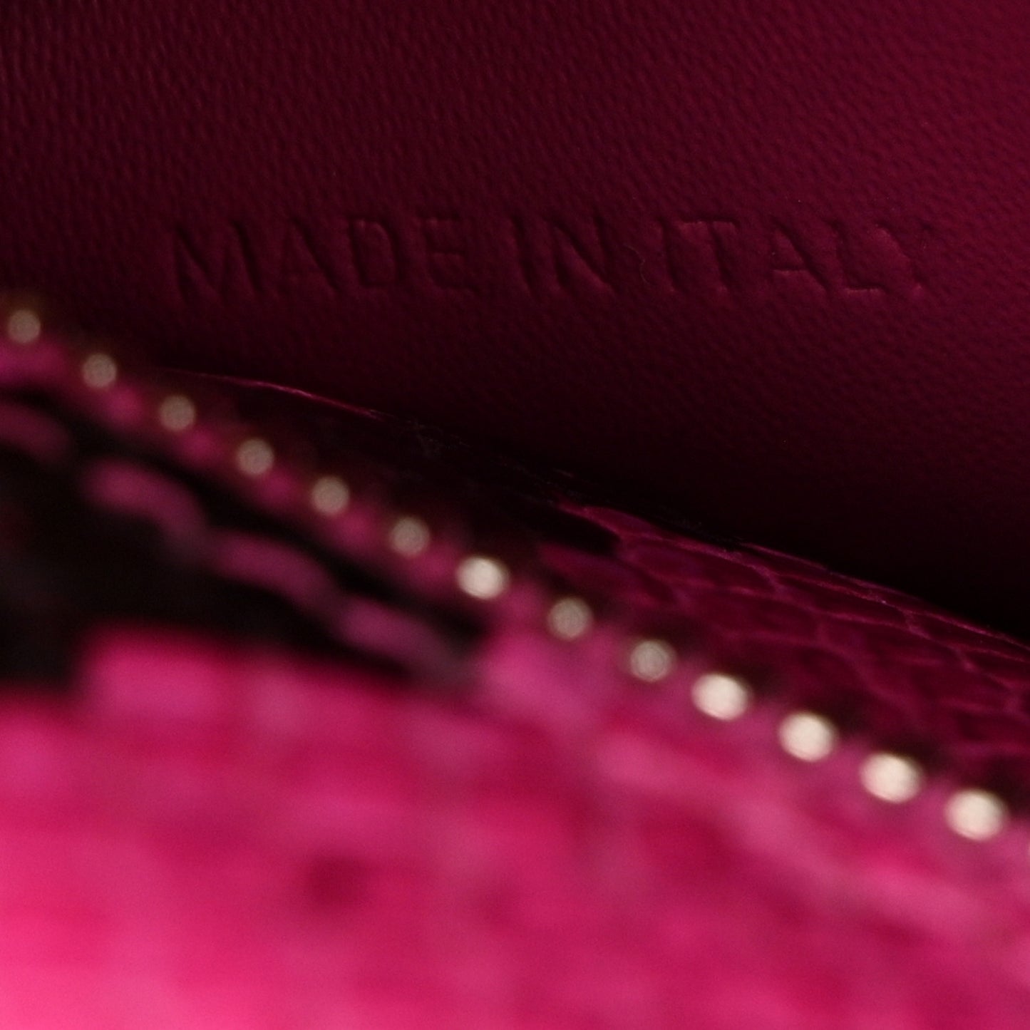 Calfskin Python Effect Neo Classic Silver Hardware Mini City Fuchsia Black