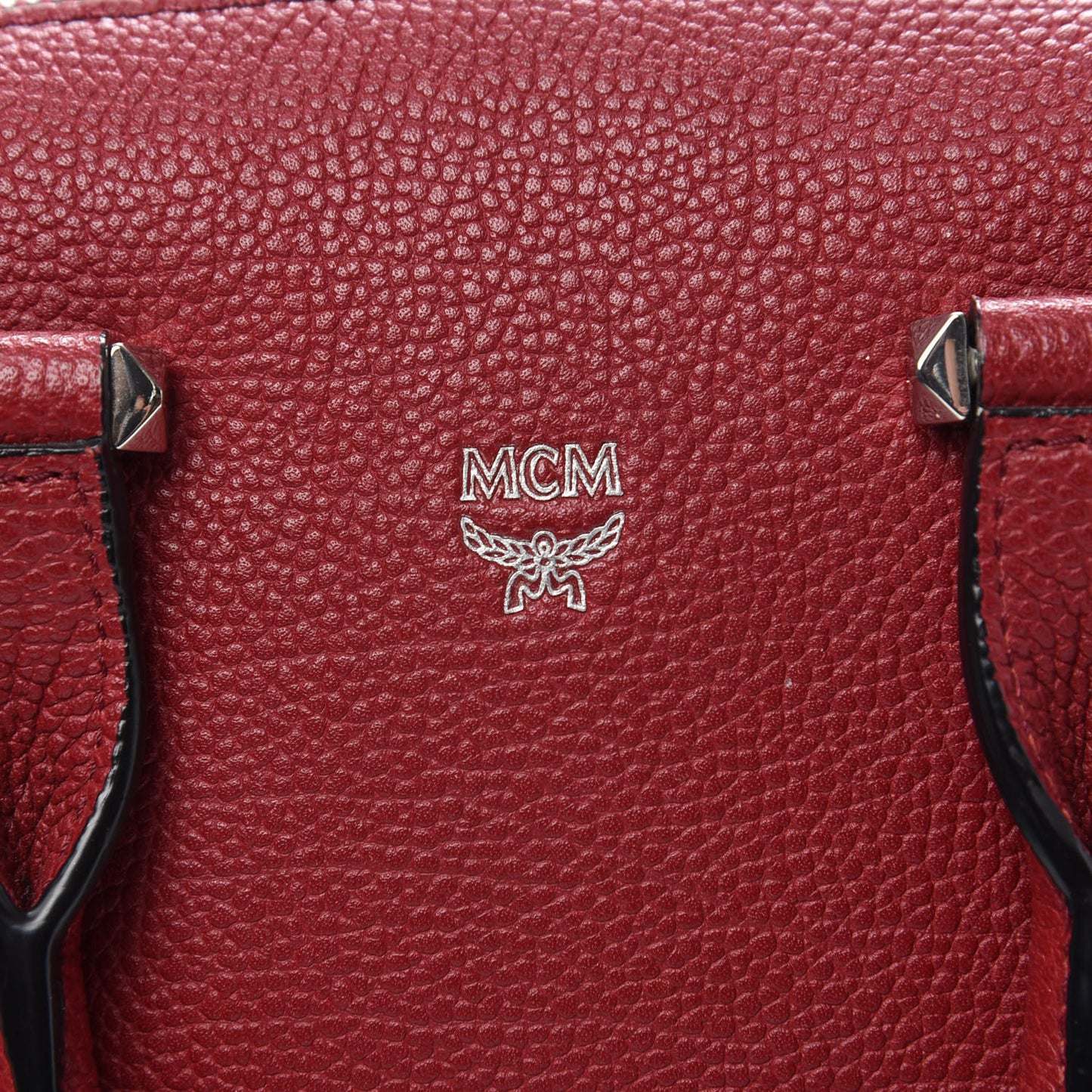 Grained Calfskin Small Ella Boston Burgundy