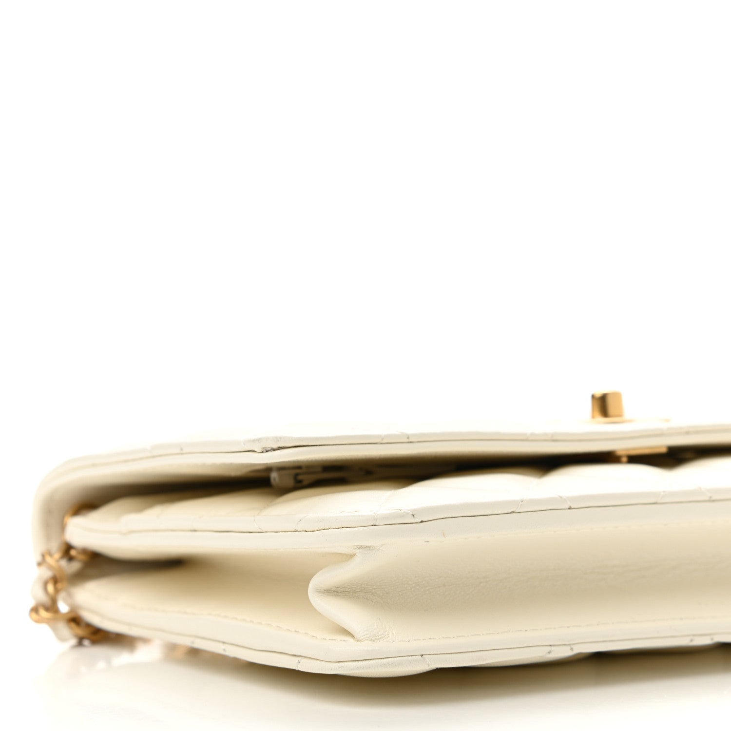Chanel Lambskin Quilted CC Pearl Crush Wallet on Chain WOC White 9 of 11