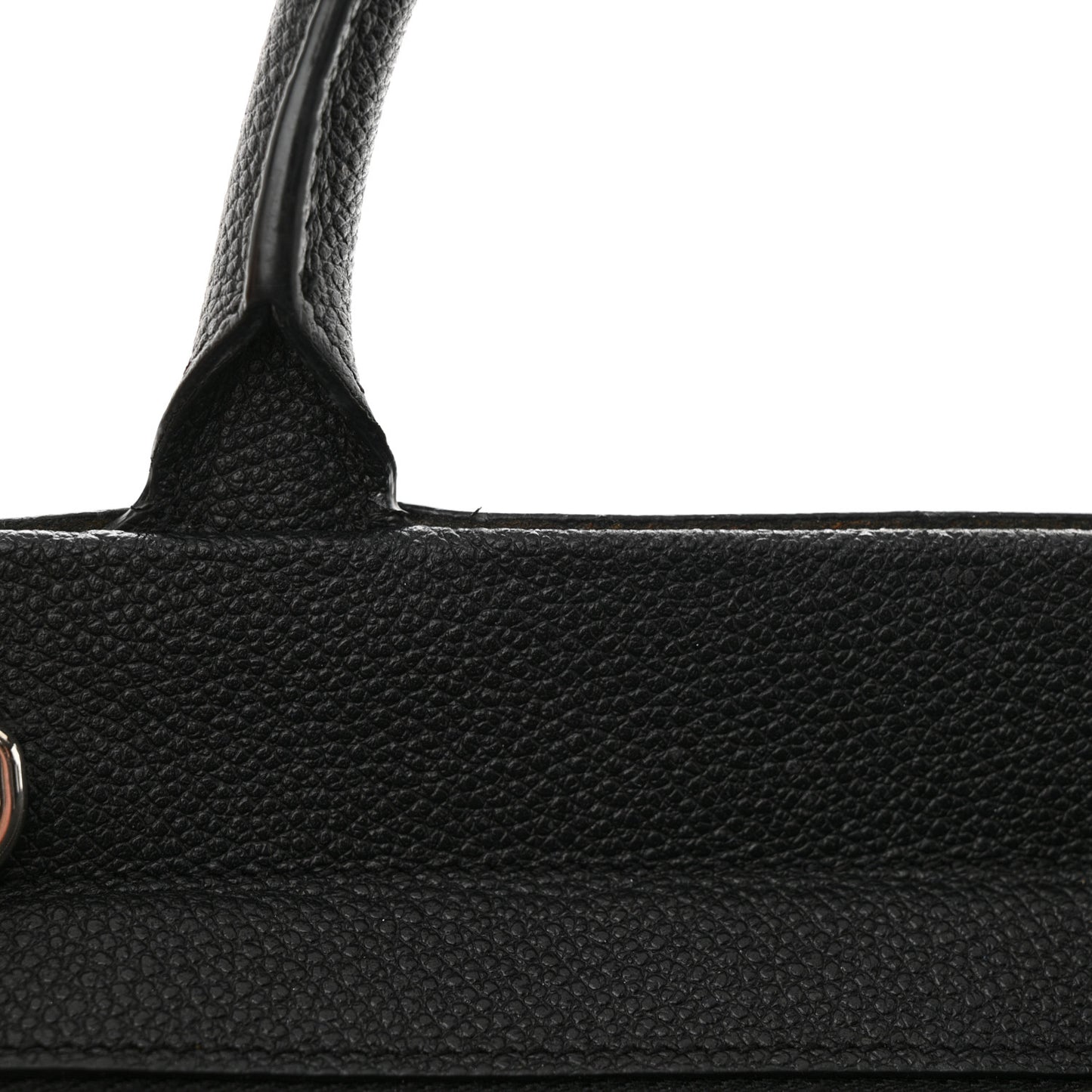 Grained Calfskin Small Cabas Rive Gauche Black