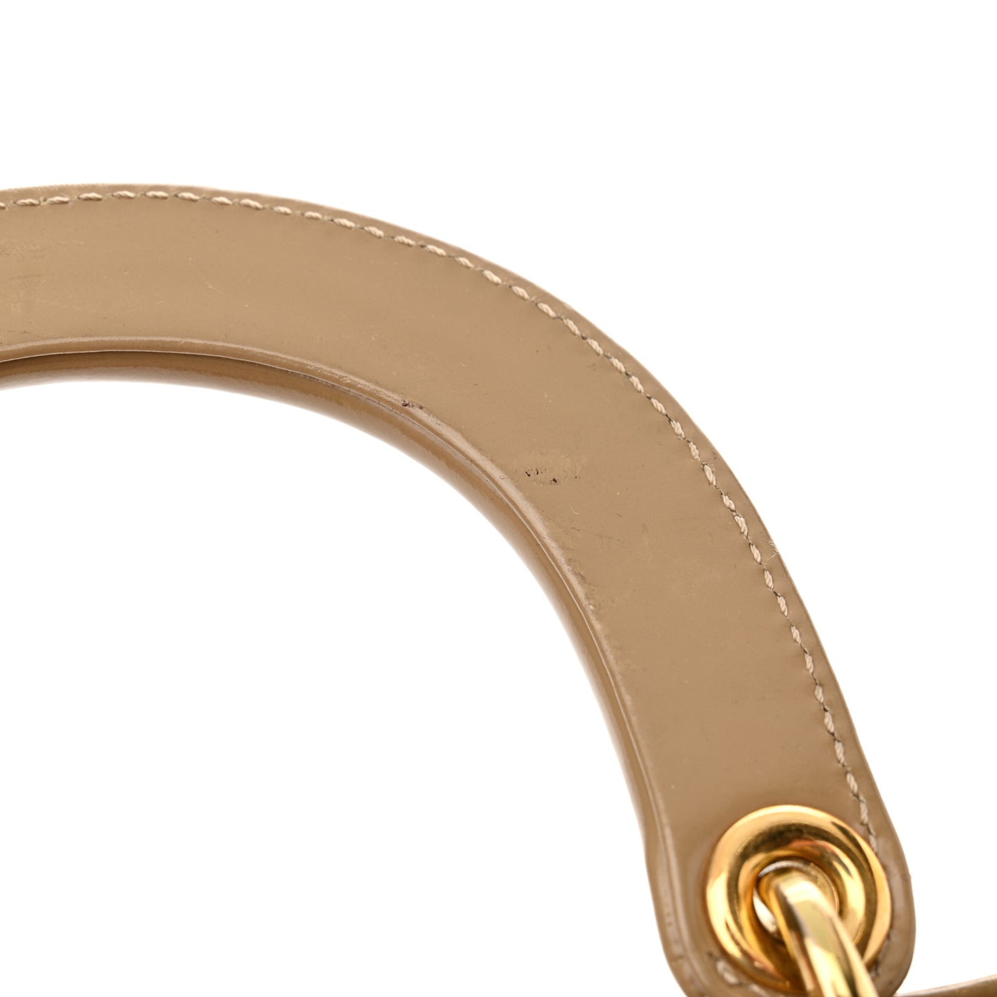 Patent Mini Lady Dior Beige