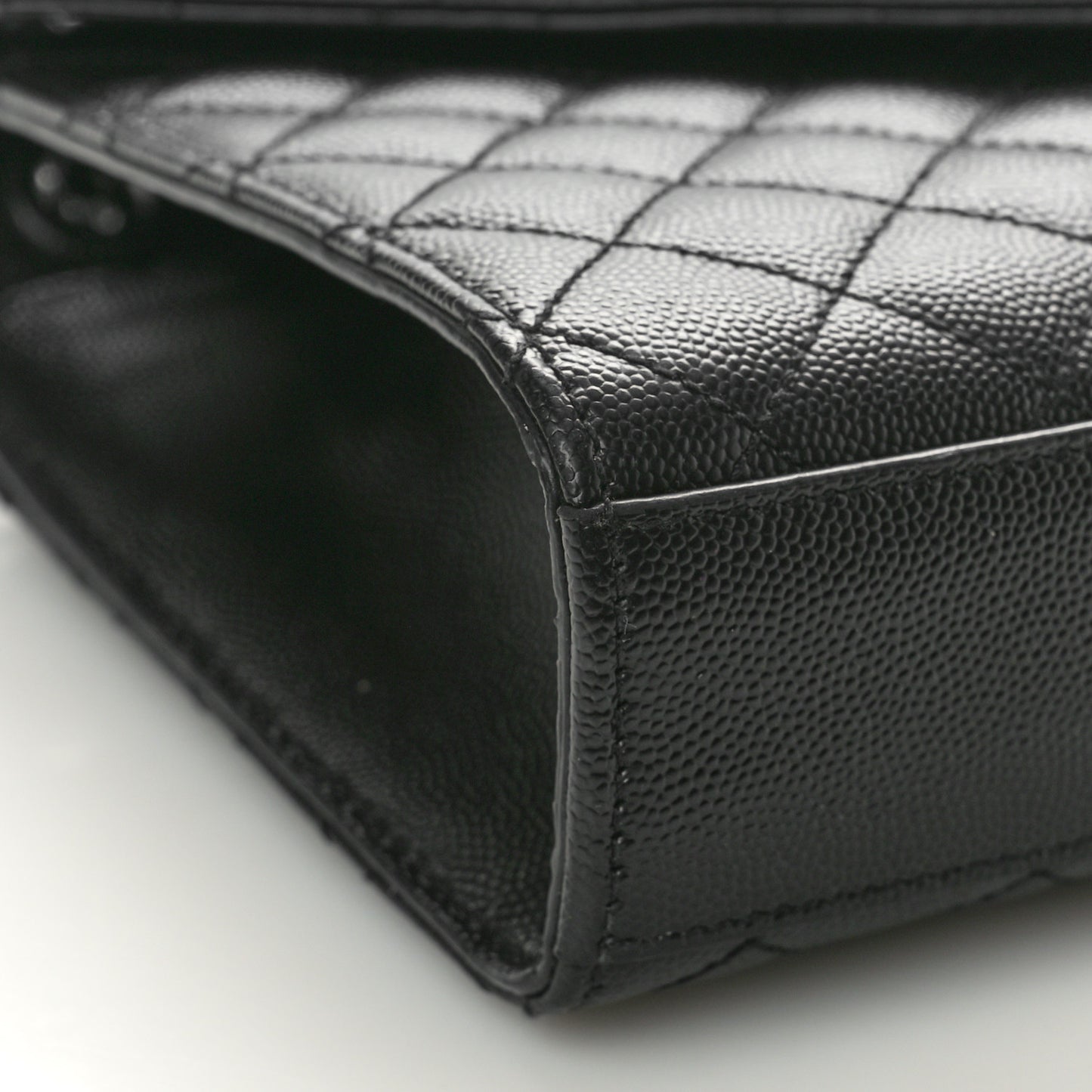 Grain De Poudre Textured Mixed Matelasse Triquilt Medium Monogram Monochrome Satchel Black