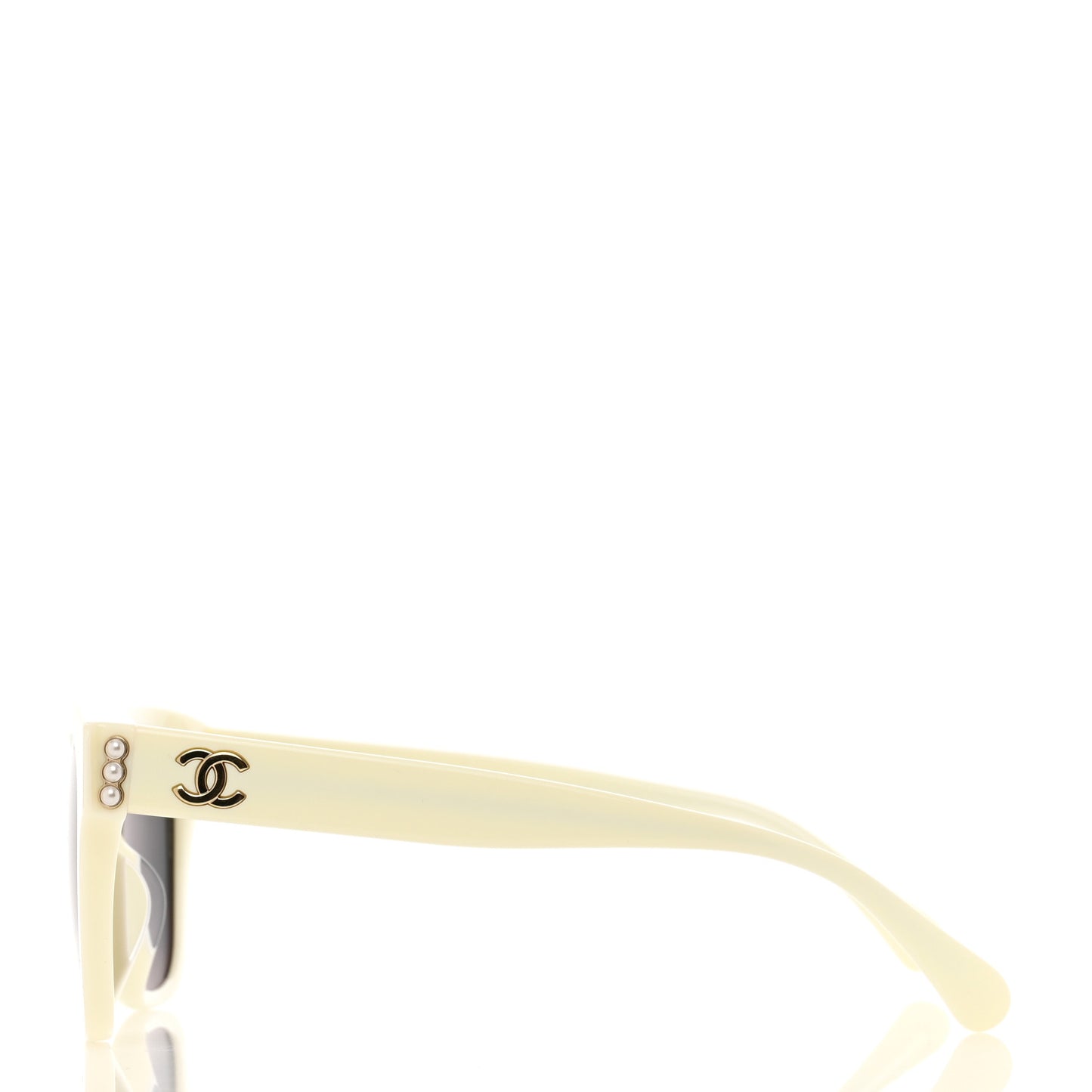 Acetate Pearl Square CC Sunglasses 5482 White