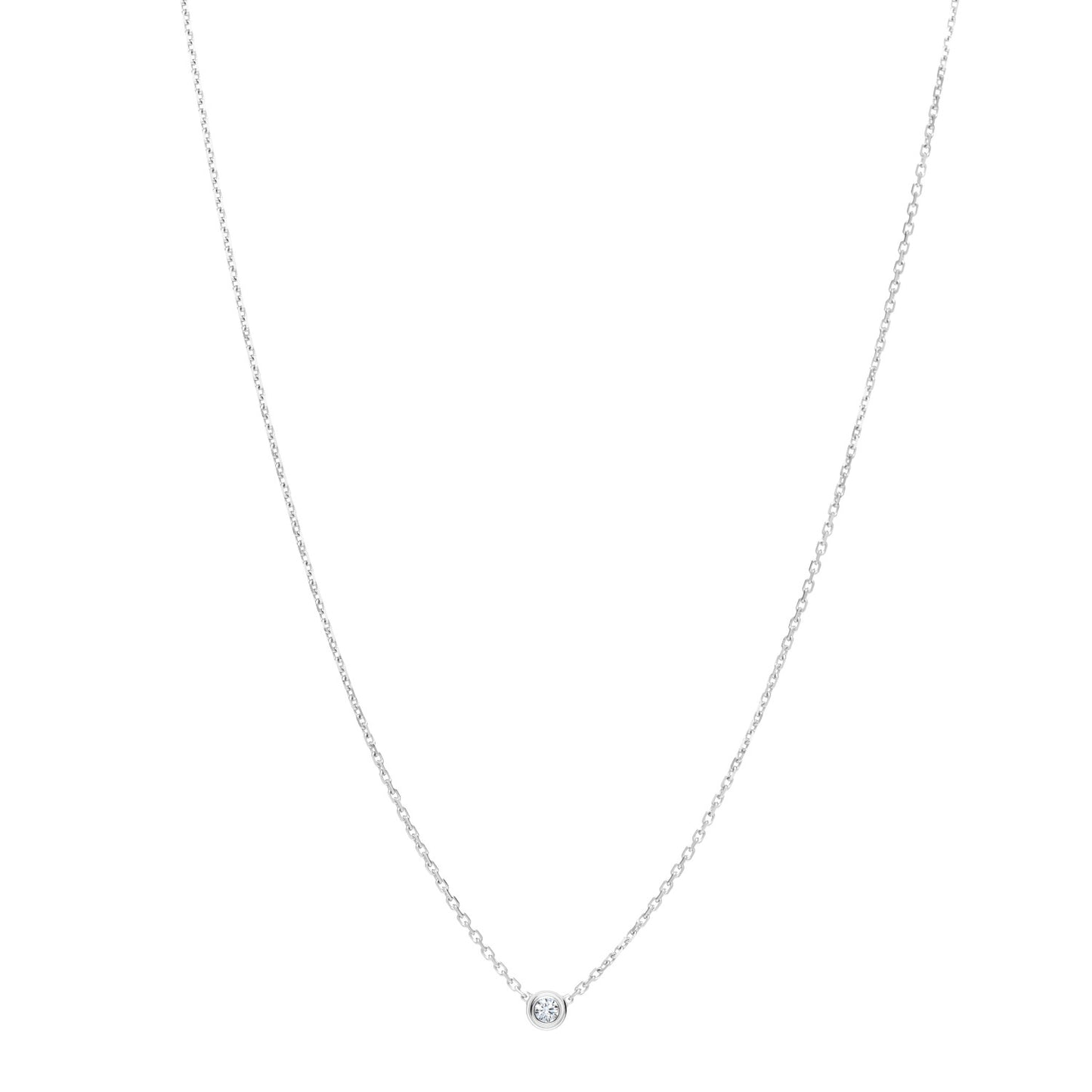 18K White Gold Diamond XS D'Amour Pendant Necklace