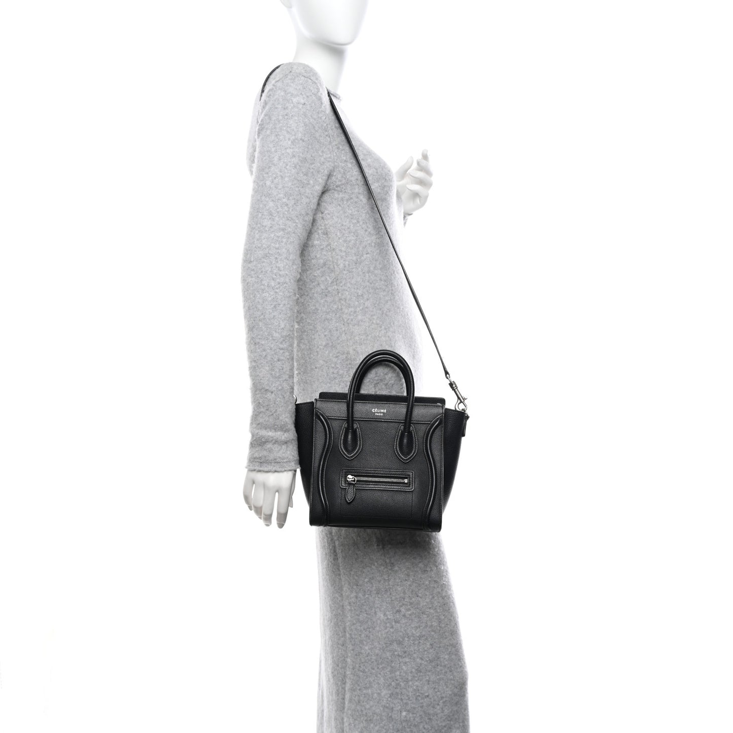Drummed Calfskin Nano Luggage Black