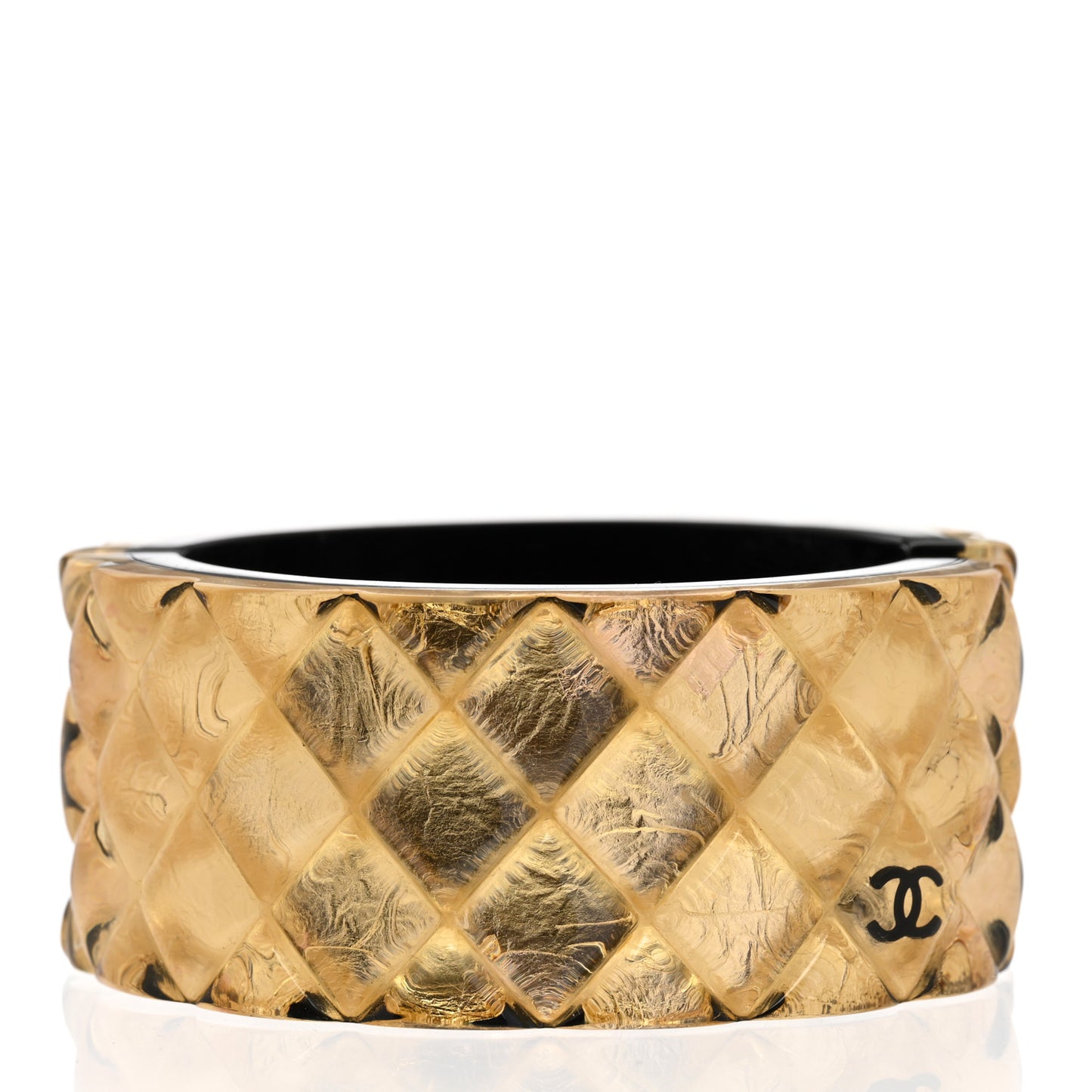 Resin CC Cuff Bracelet Black Gold