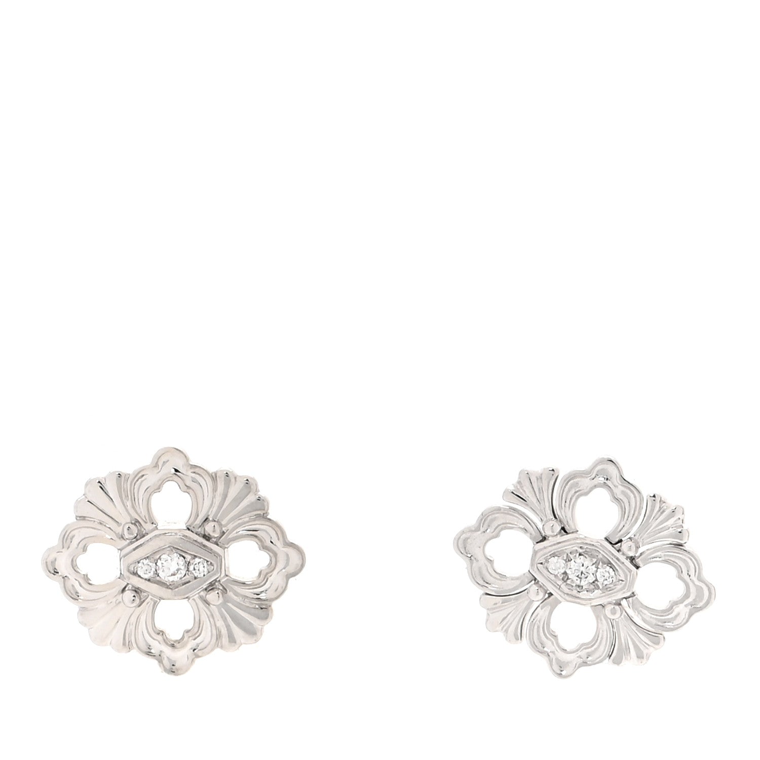 Buccellati 18K White Gold Diamond Opera Earrings 1 of 6