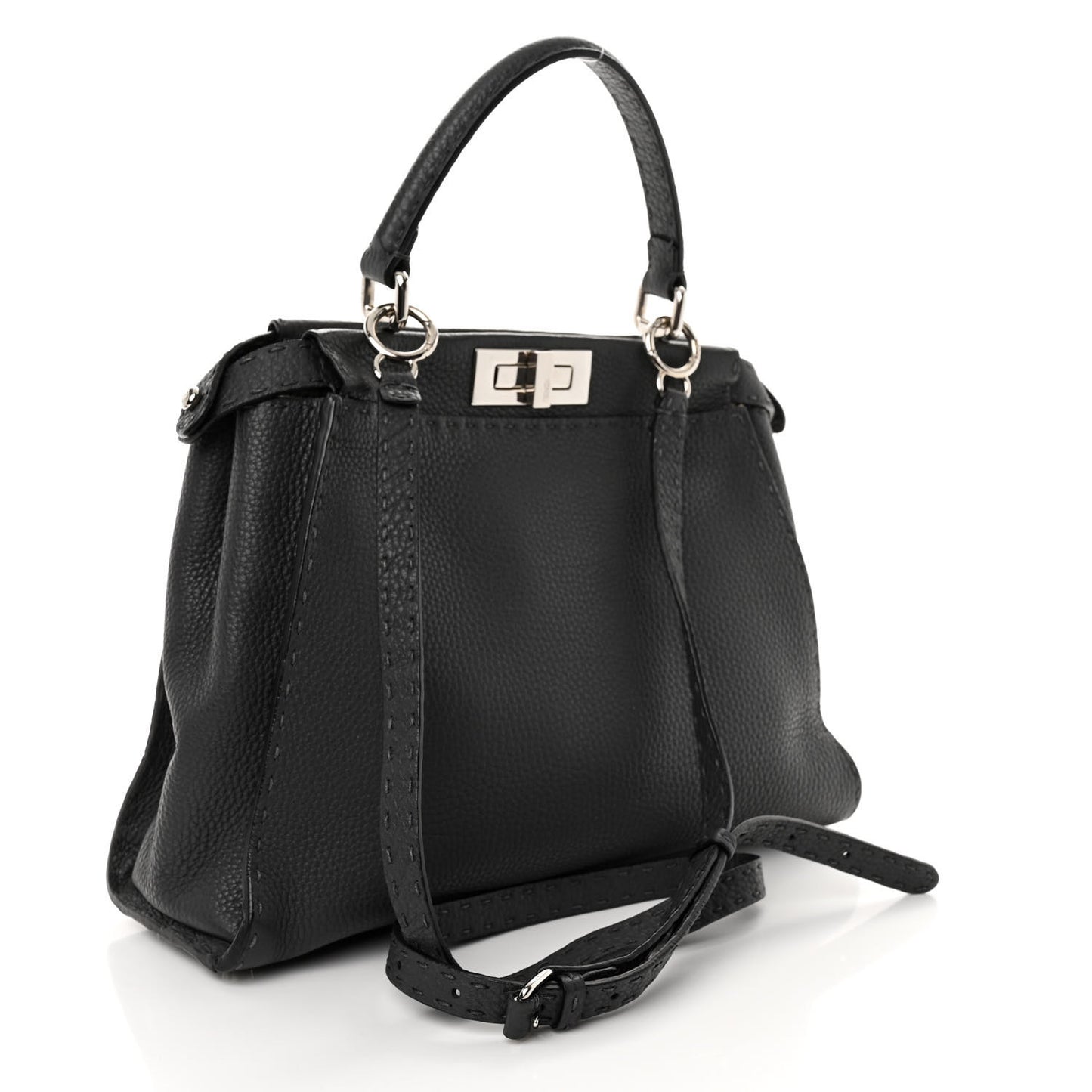 Cuoio Romano Selleria Bi-Color Medium Peekaboo Iconic Satchel Asfalto Latte