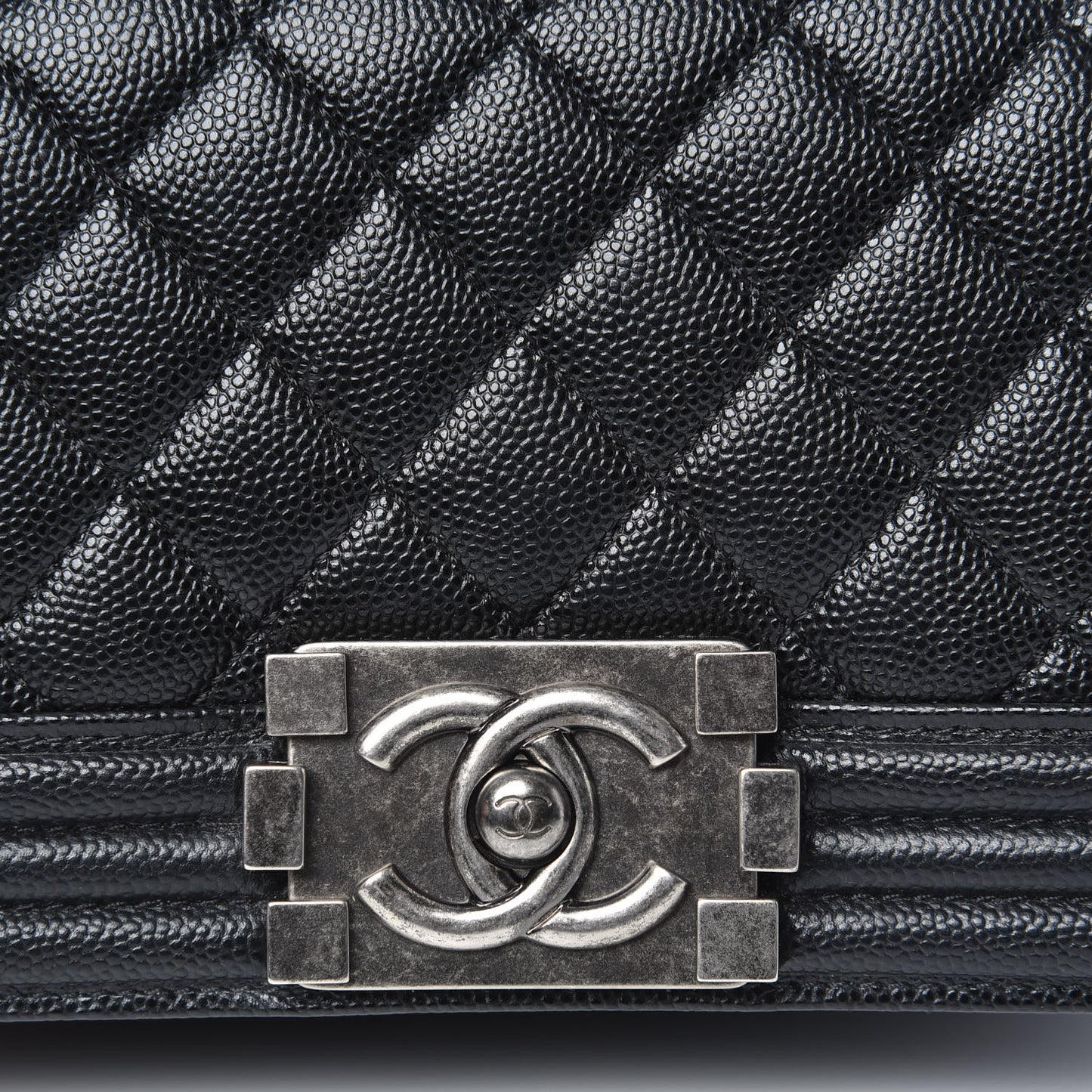 Caviar Quilted Small Boy Flap Black