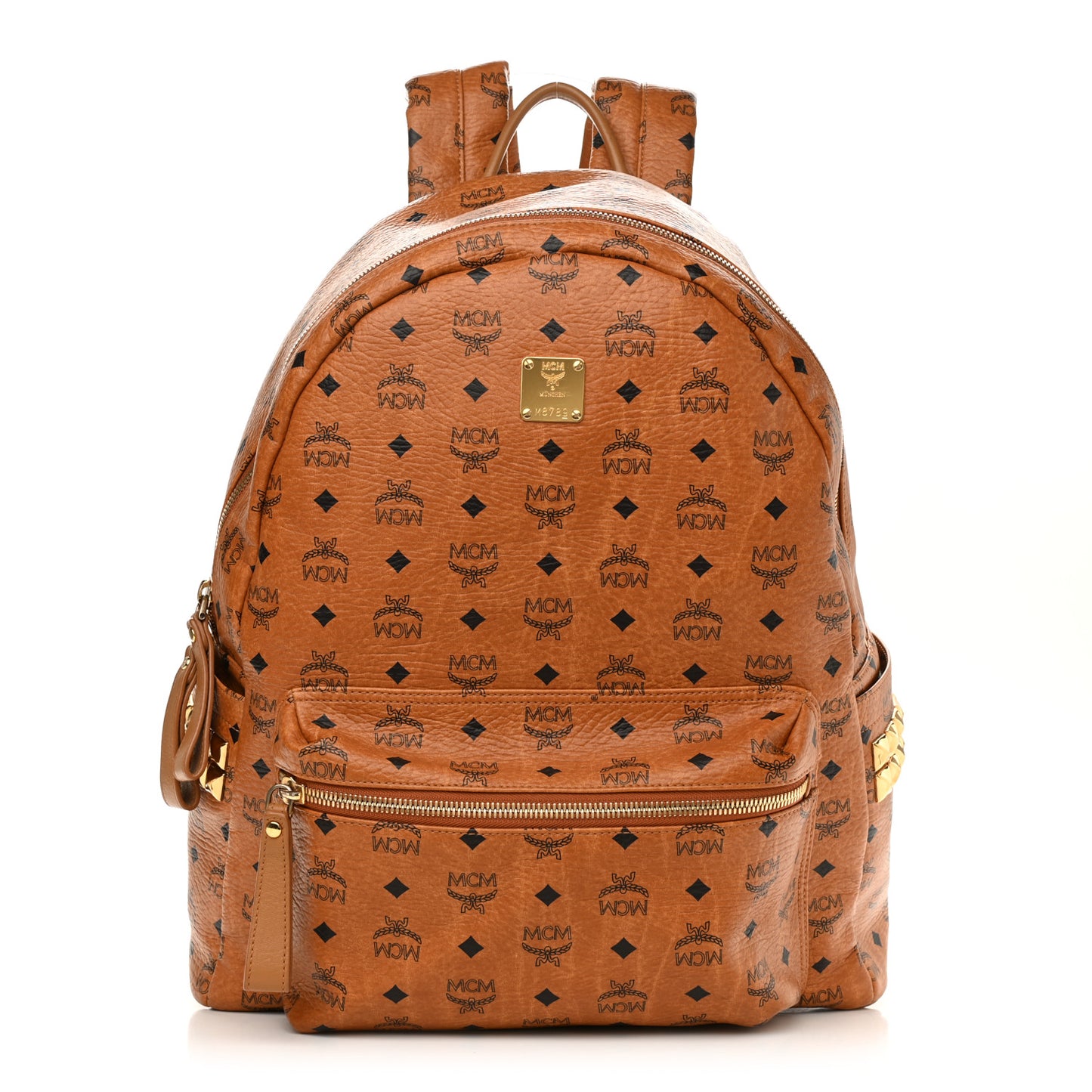 Visetos Large Side Studs Stark Backpack Cognac