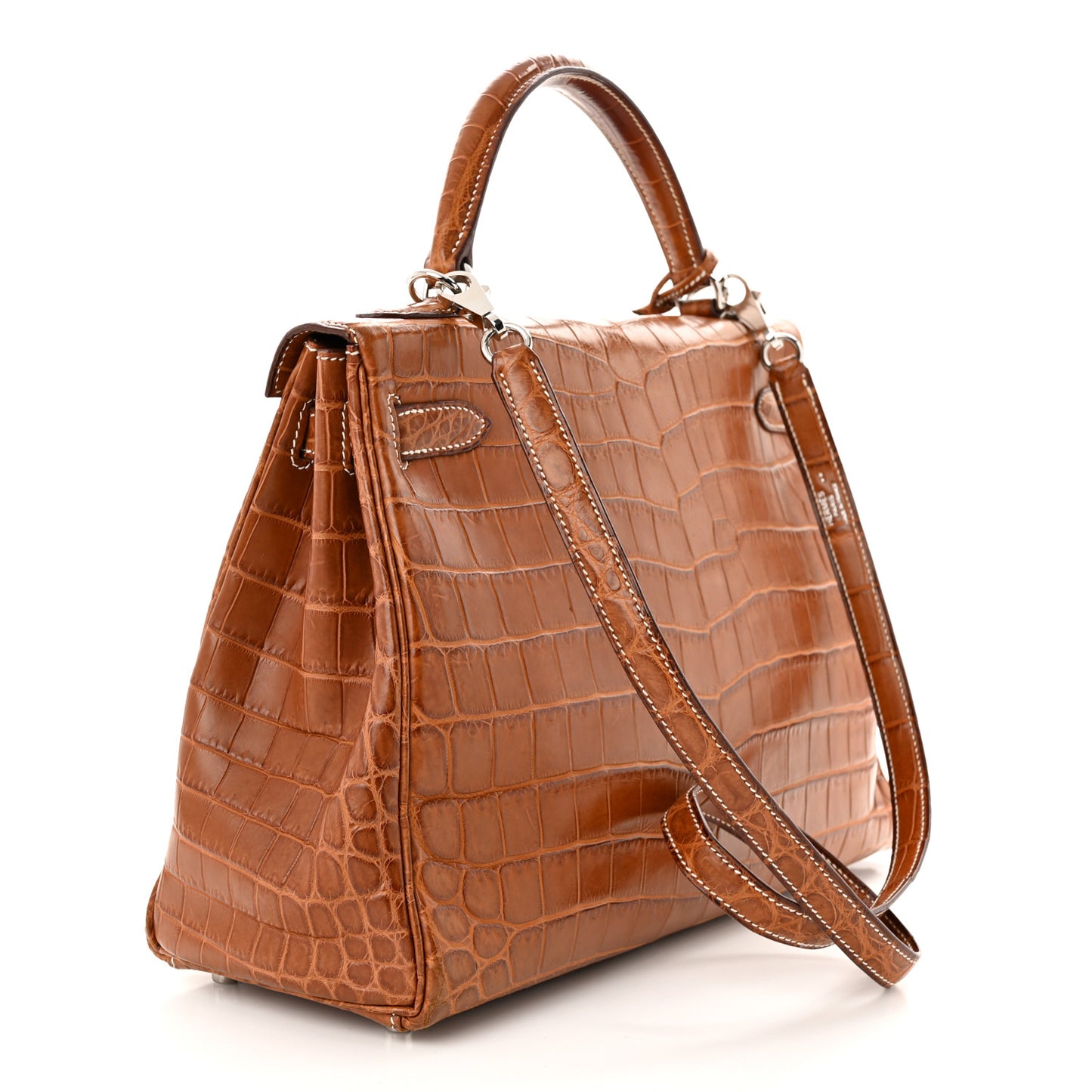 Matte Niloticus Crocodile Kelly Retourne 32 Fauve