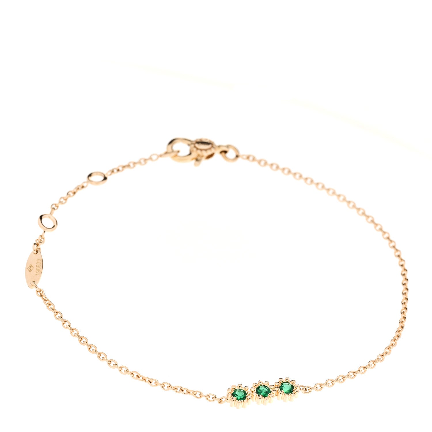 Christian Dior 18K Yellow Gold Emerald Mimirose Bracelet 1654030 