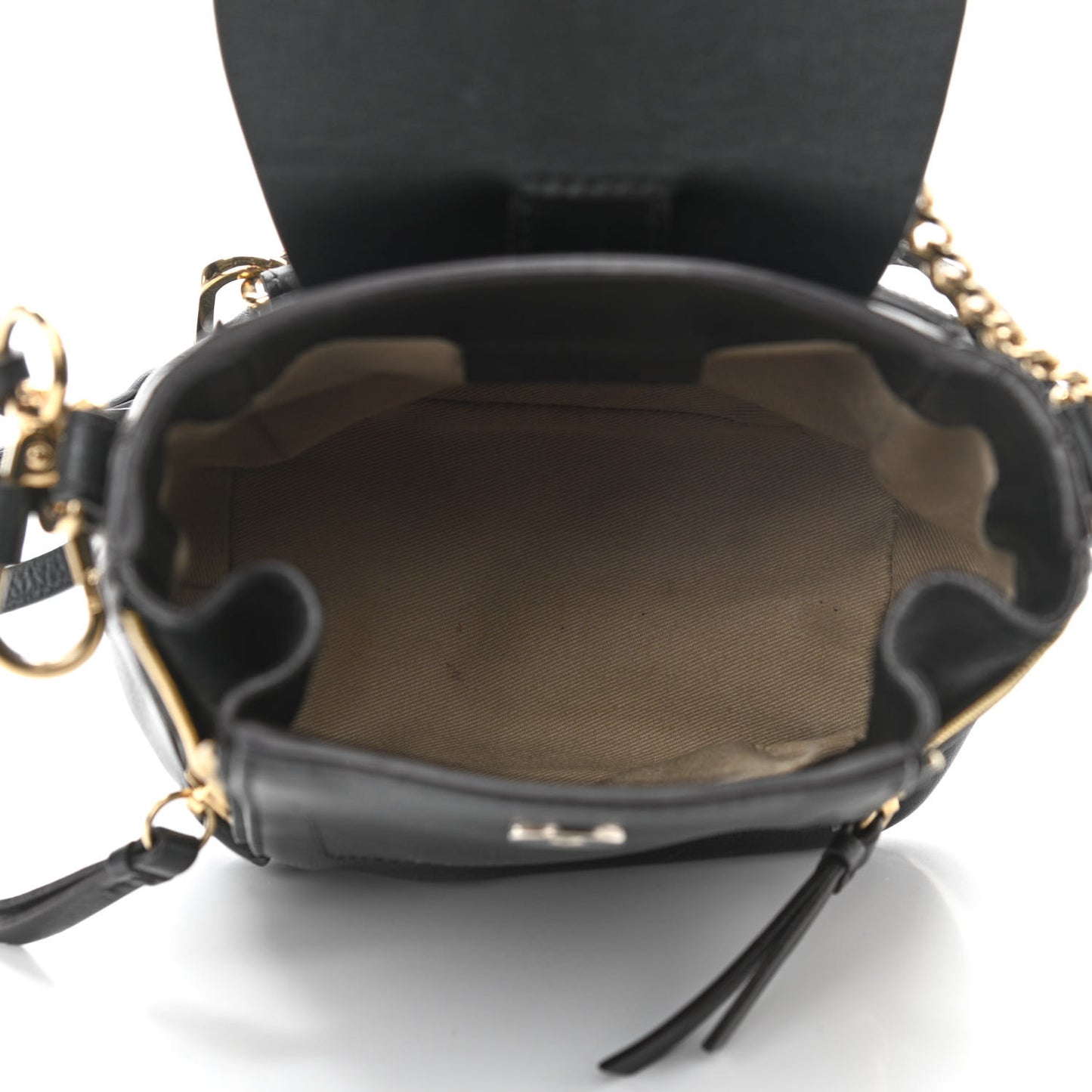Suede Calfskin Mini Faye Backpack Black