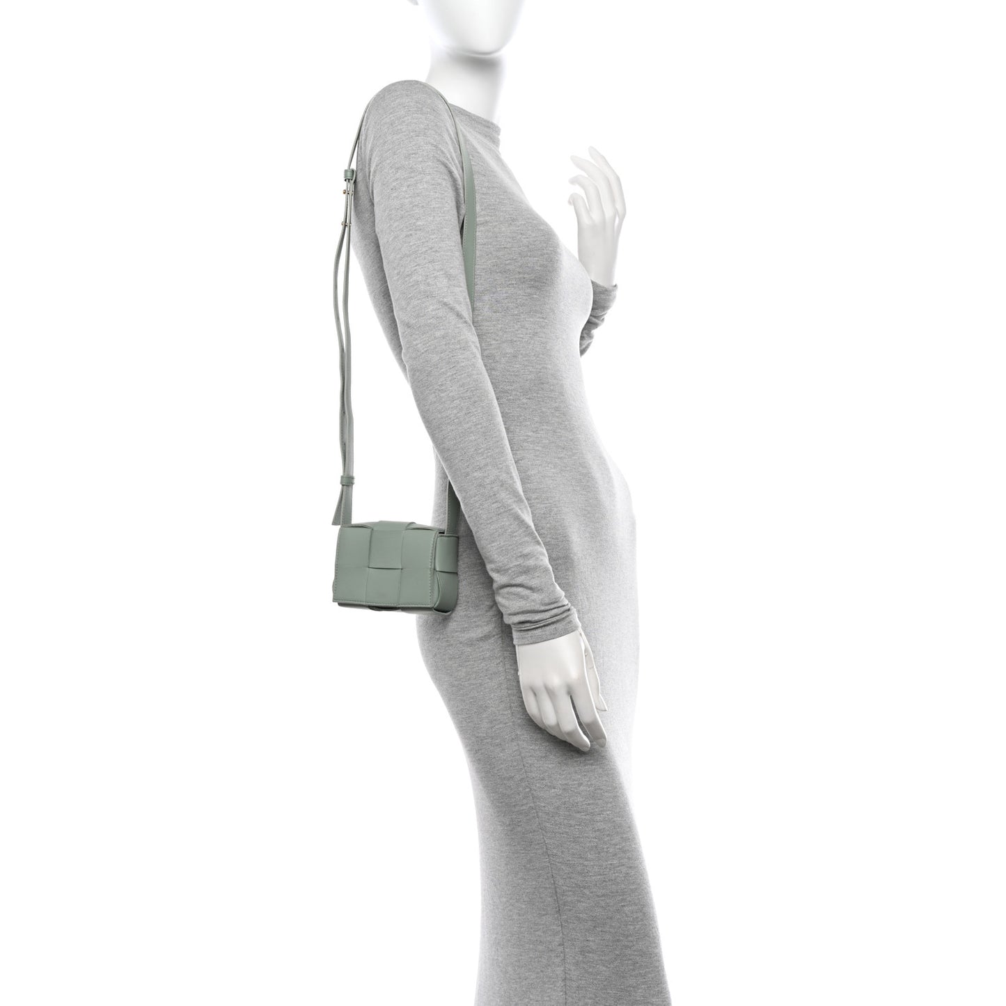 Lambskin Maxi Intrecciato Extra Mini Cassette Crossbody Bag New Sauge