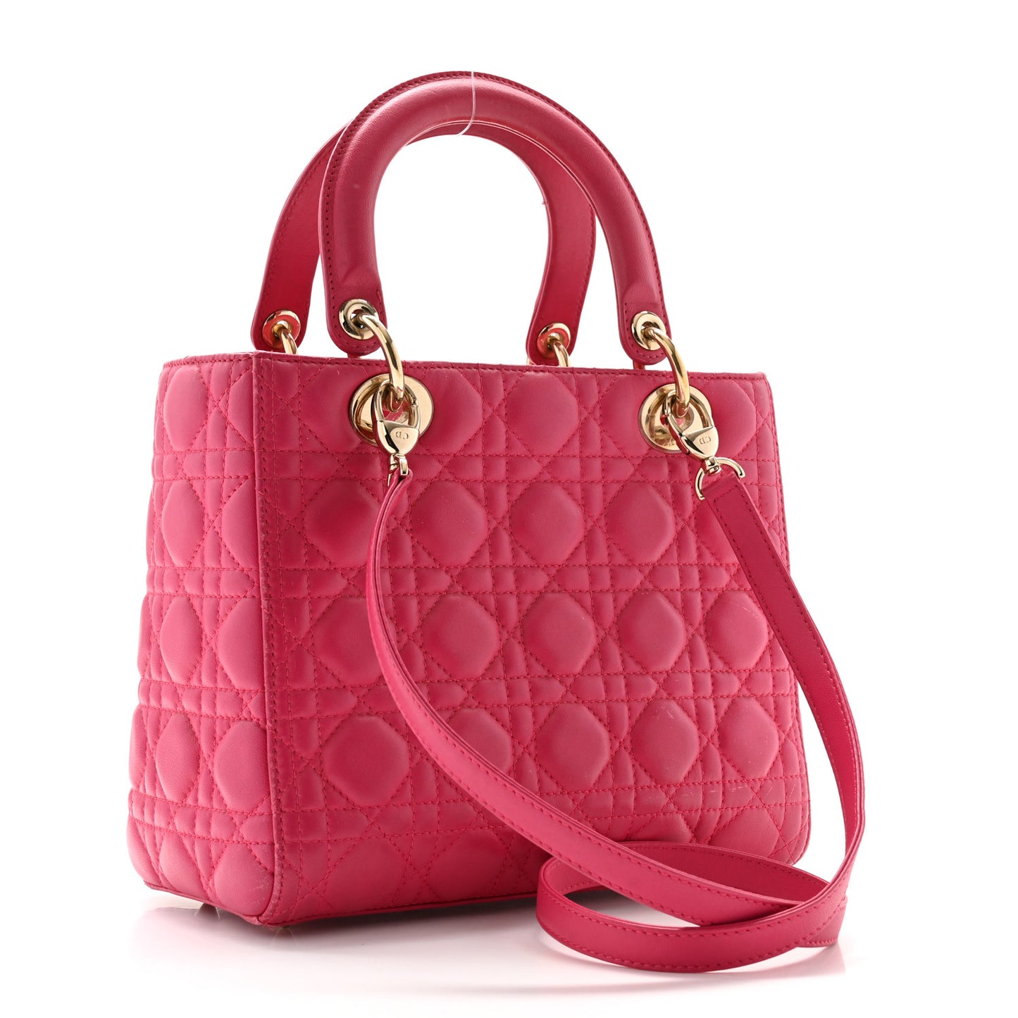 Lambskin Cannage Medium Lady Dior Pink