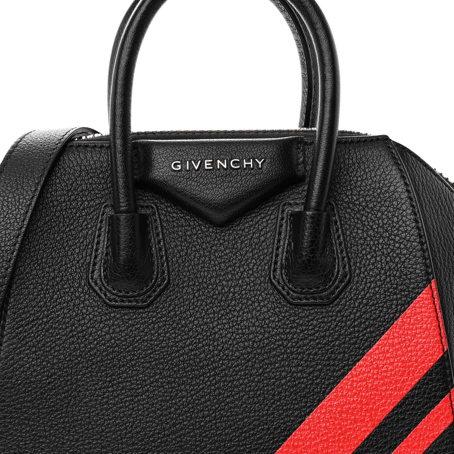 Sugar Goatskin Striped Mini Antigona Black