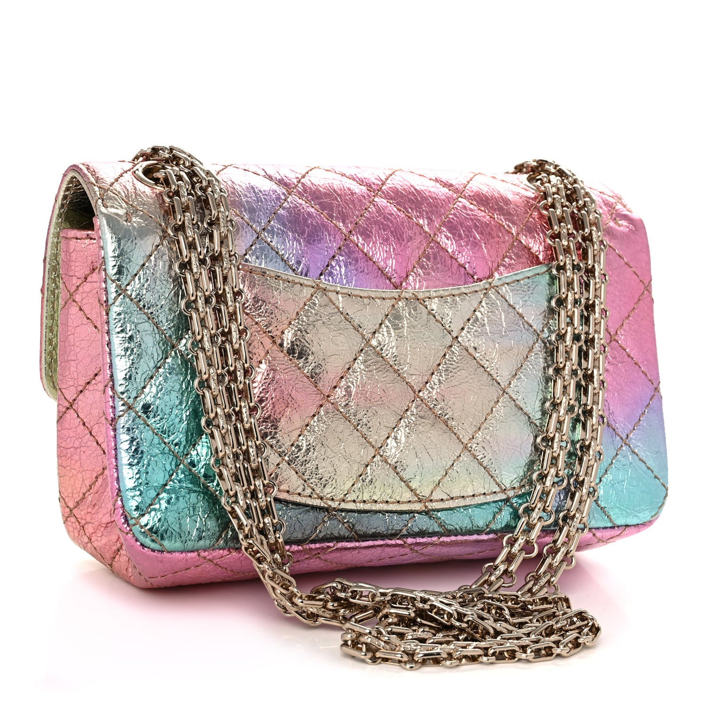 Metallic Goatskin Quilted Mini 2.55 Reissue Flap Multicolor