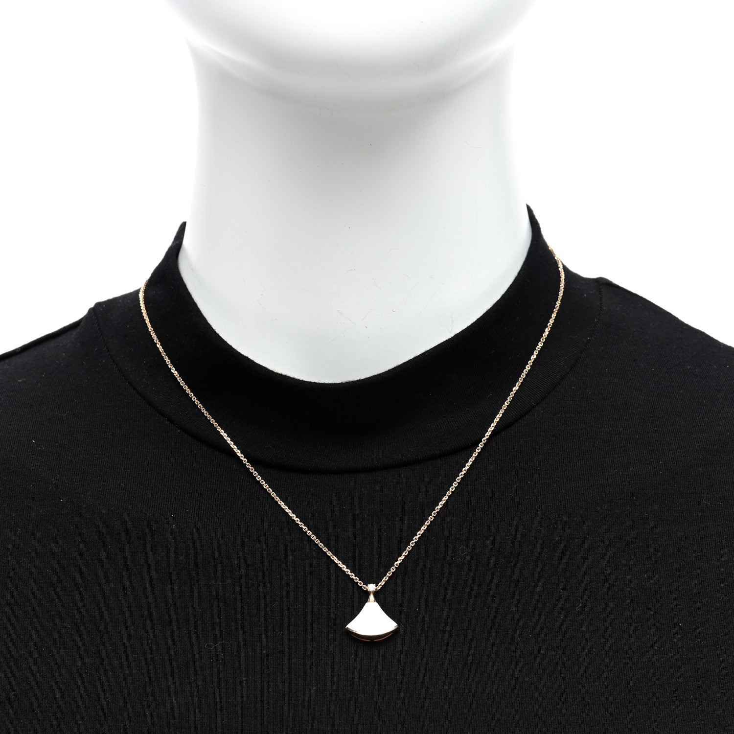 Bulgari 18K Rose Gold Diamond Mother of Pearl Small Divas' Dream Pendant Necklace 2 of 4