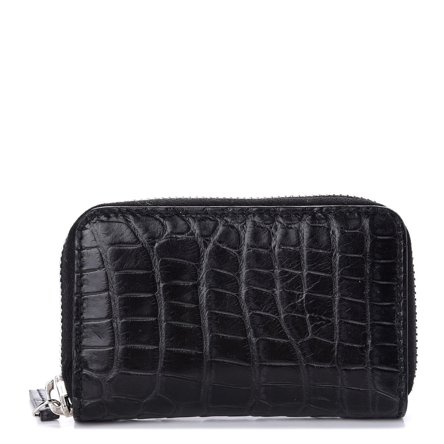 Crocodile Zip Around Card Case Black