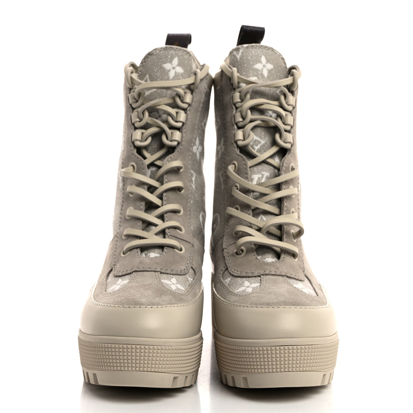 Suede Calfskin Laureate Platform Desert Boots 38 Taupe