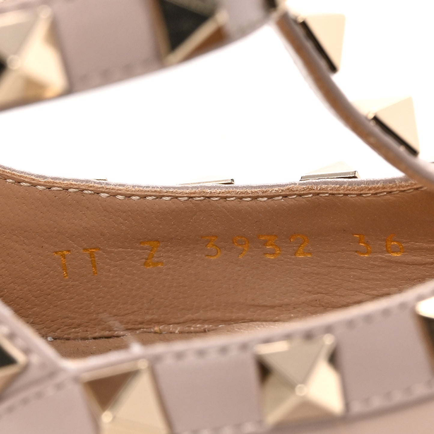 Patent Nappa Rockstud Ankle Strap 100mm Pumps 36 Poudre