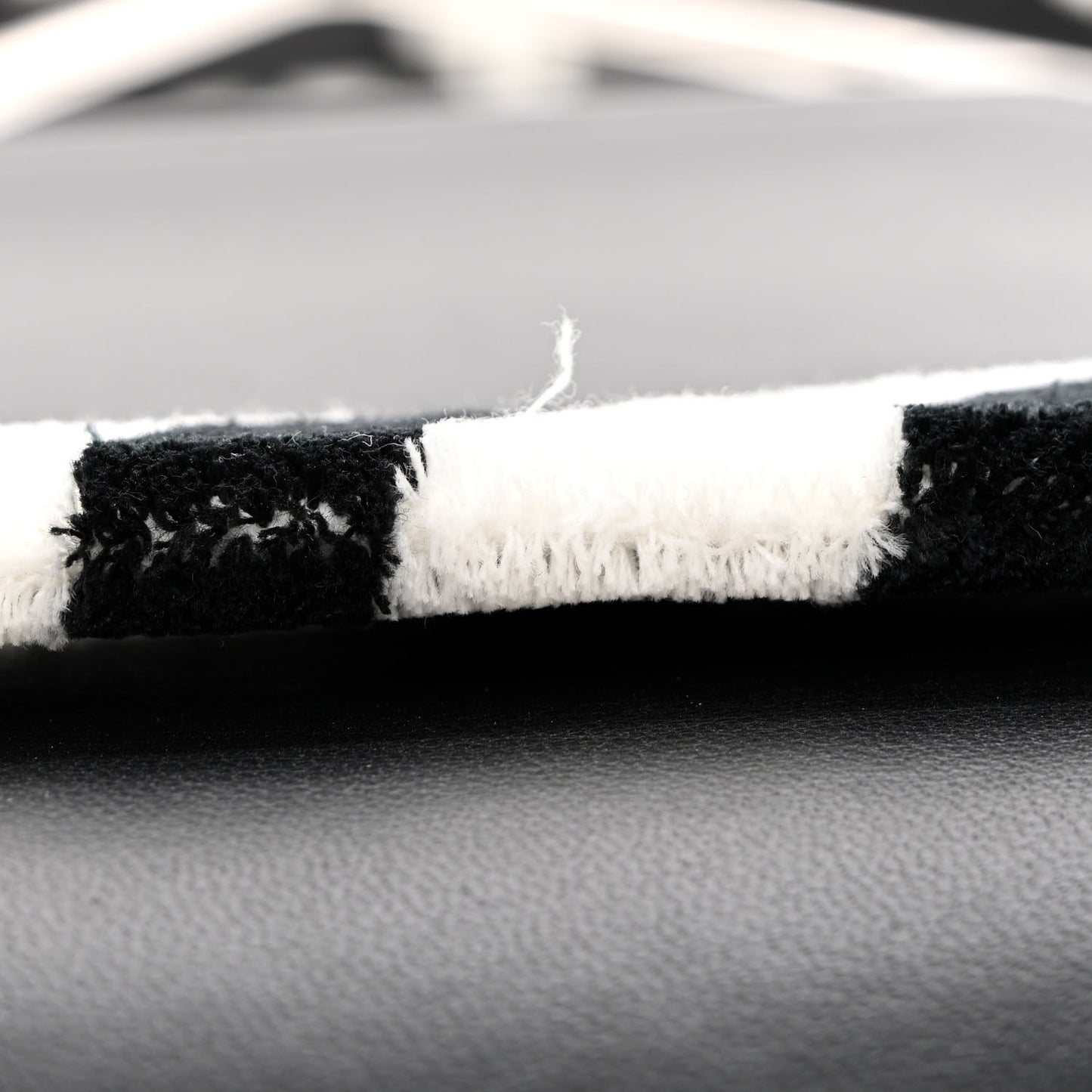 Tufted Zebra Clip Bag Black White
