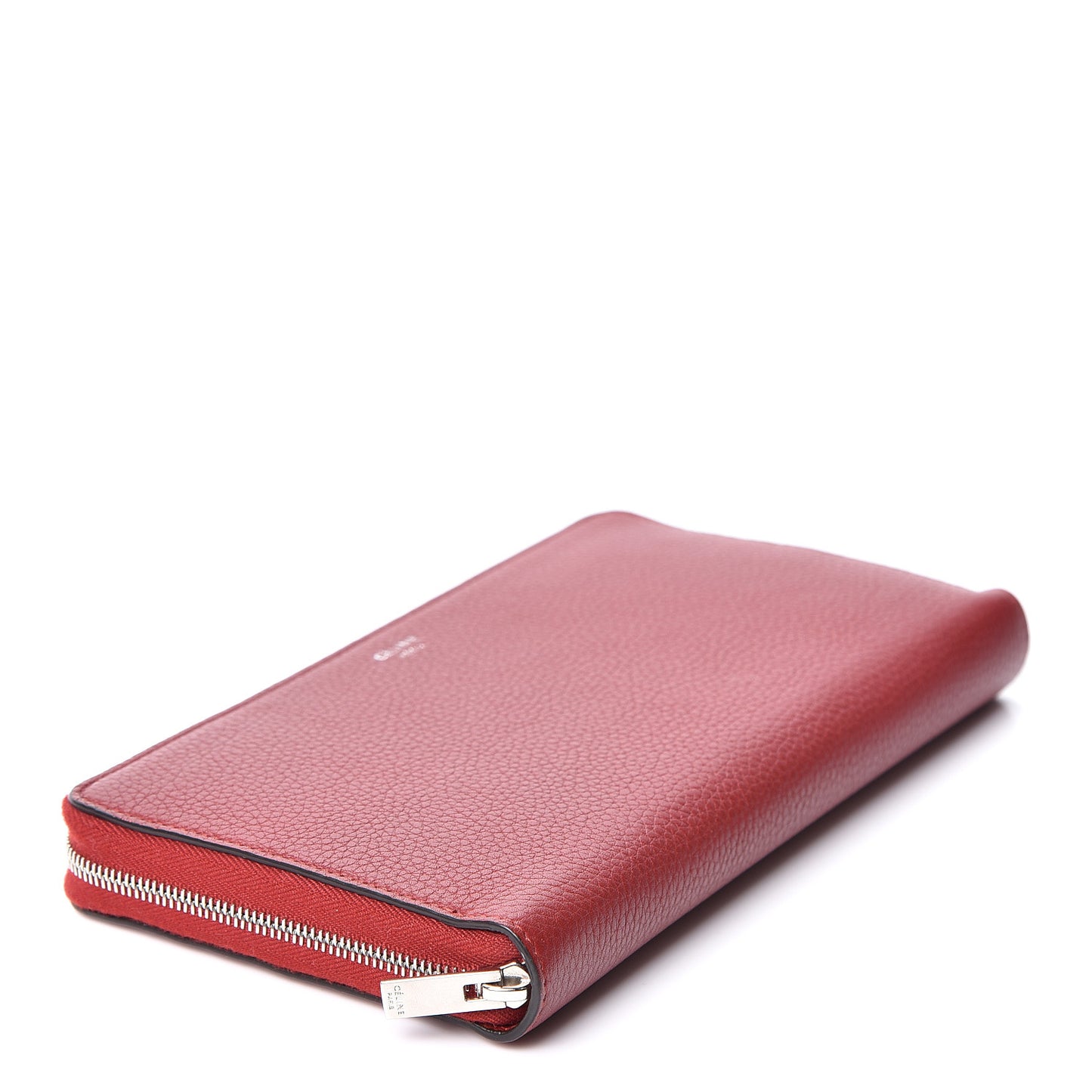 Calfskin Large Zip Around Multifunction Wallet Coquelicot