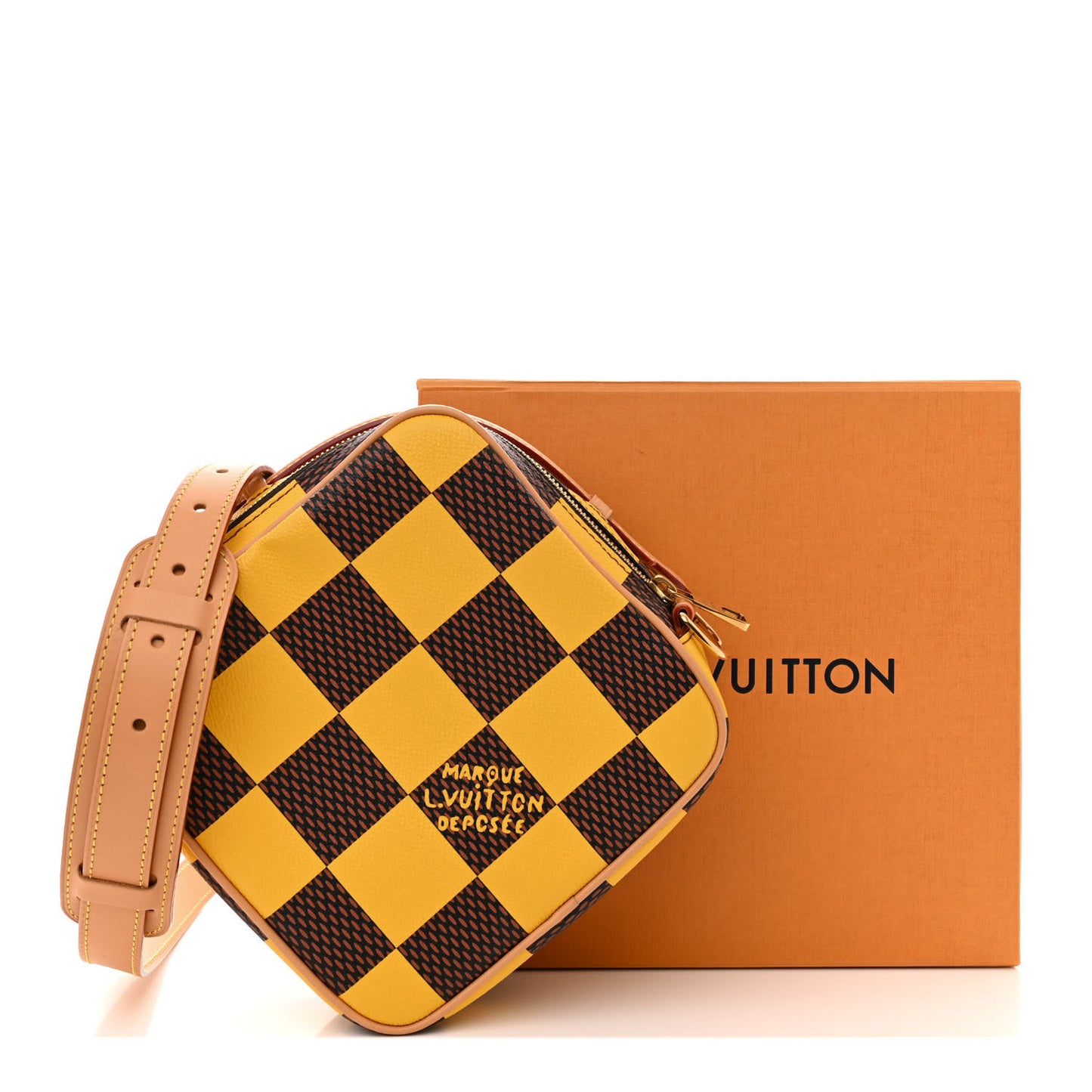 Damier Pop Chess Messenger Jaune Mat