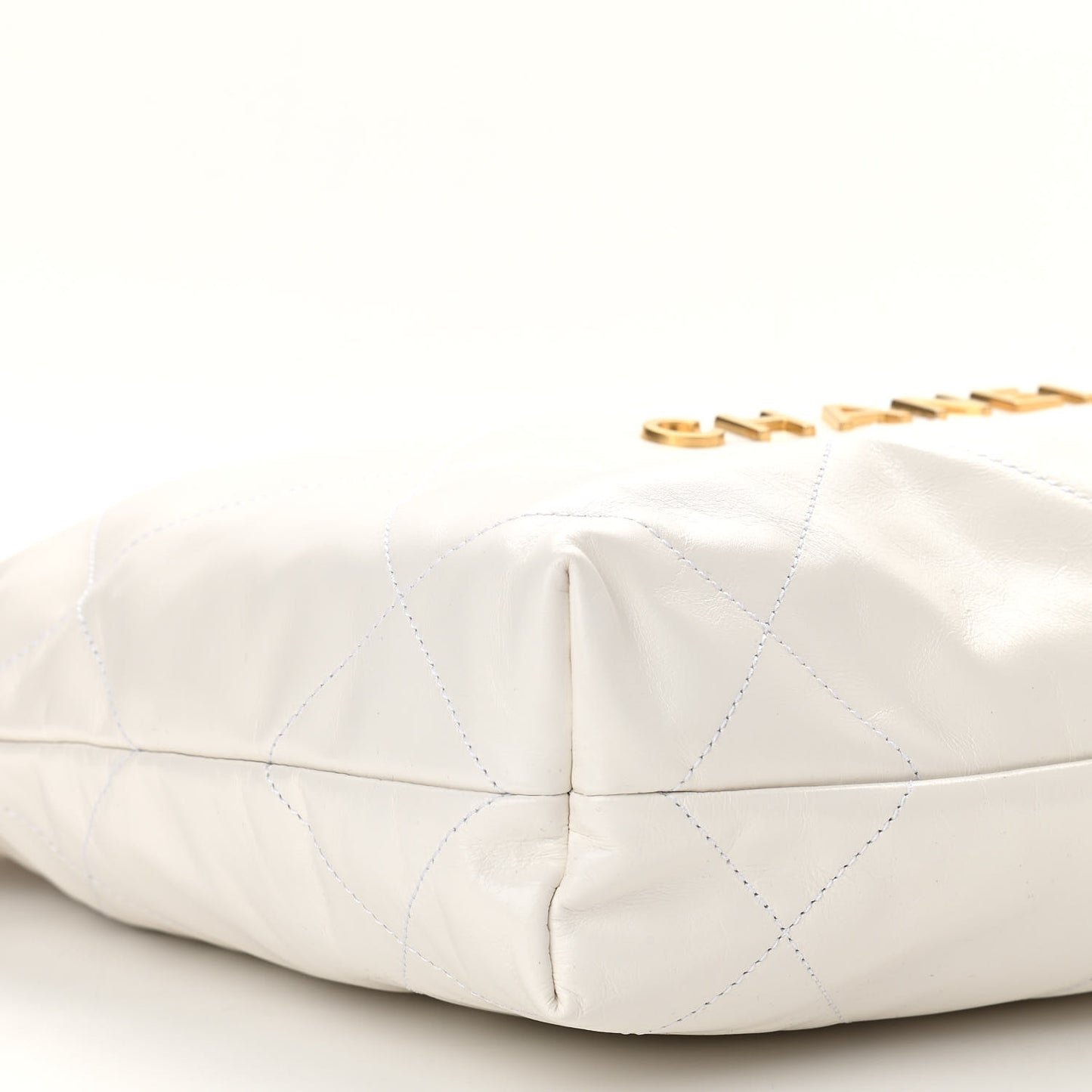 Shiny Calfskin Quilted Small Chanel 22 White