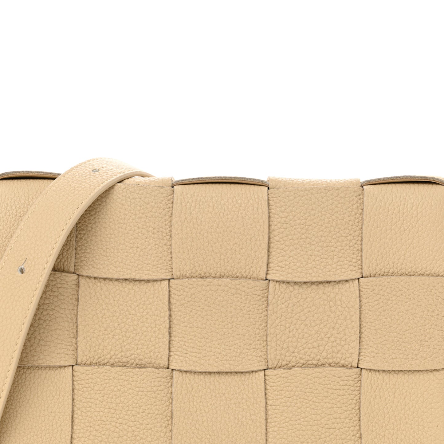 Grained Calfskin Maxi Intrecciato Cassette Crossbody Bag Porridge