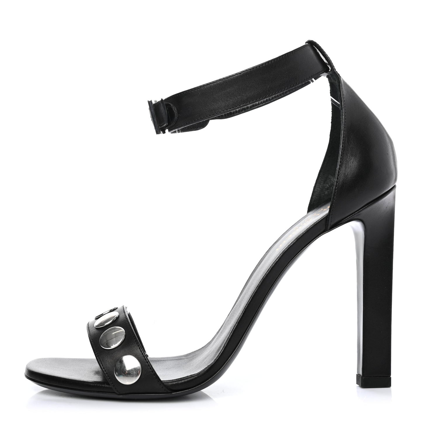Calfskin Grace105 Studded 105 Ankle Strap Sandals 39 Black