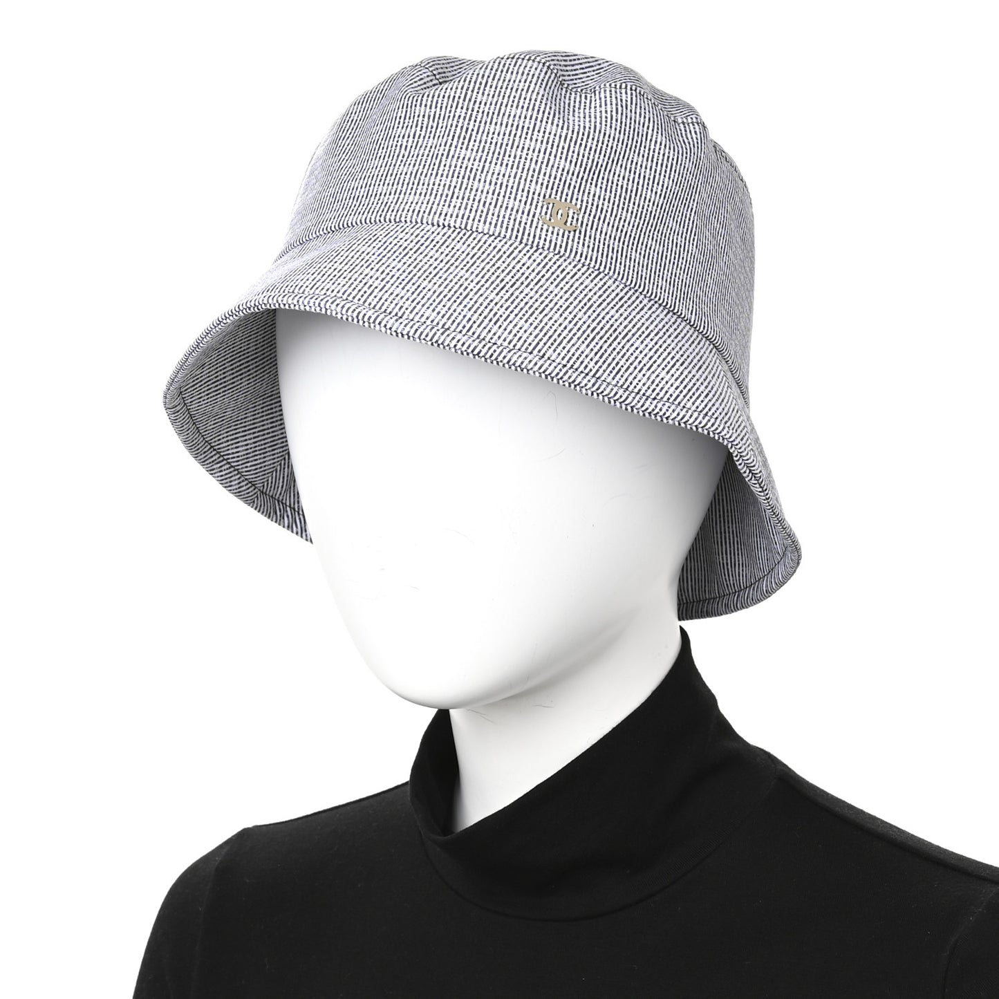 Cotton Bucket Hat M Navy White