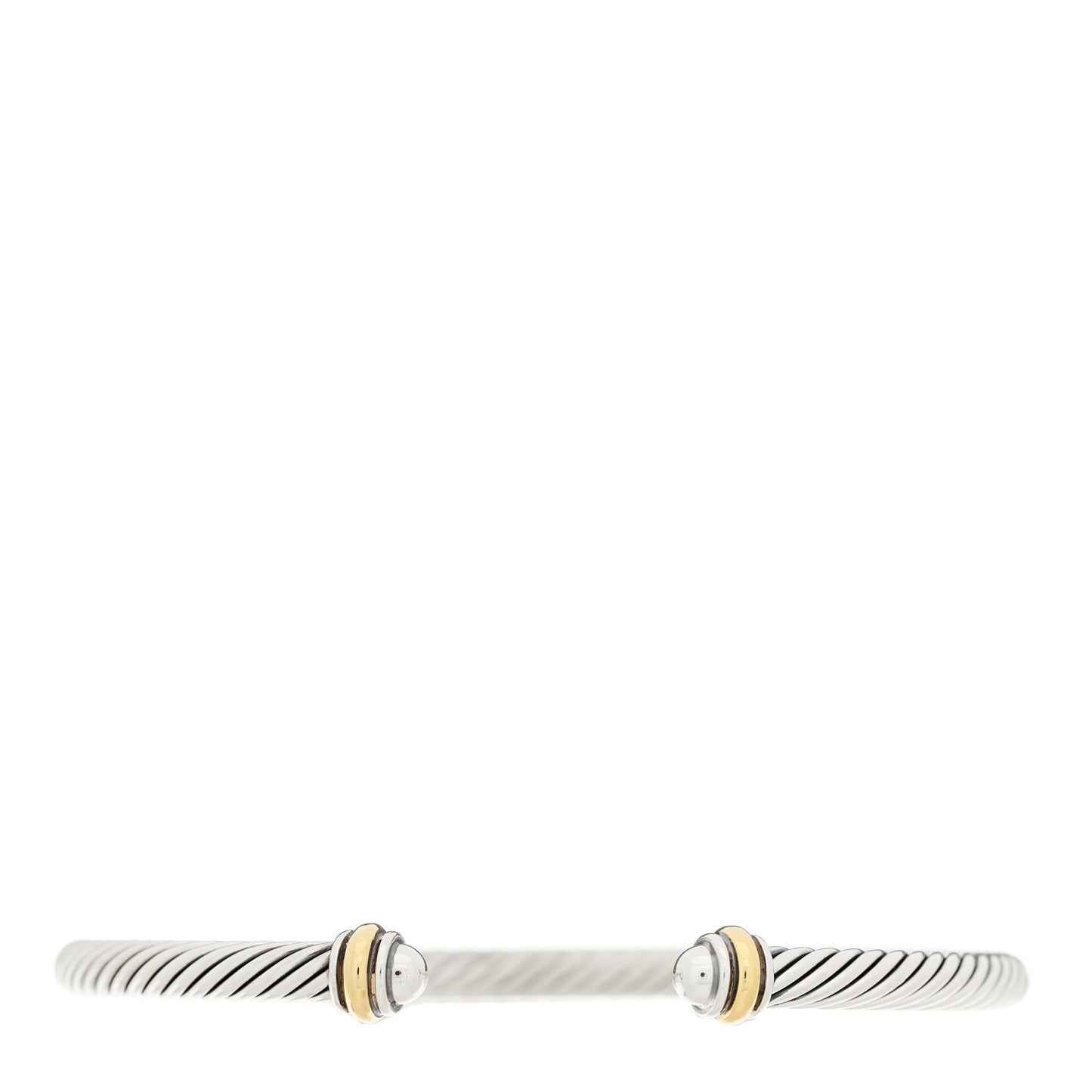 Sterling Silver 18K Yellow Gold 4mm Cable Classics Bracelet