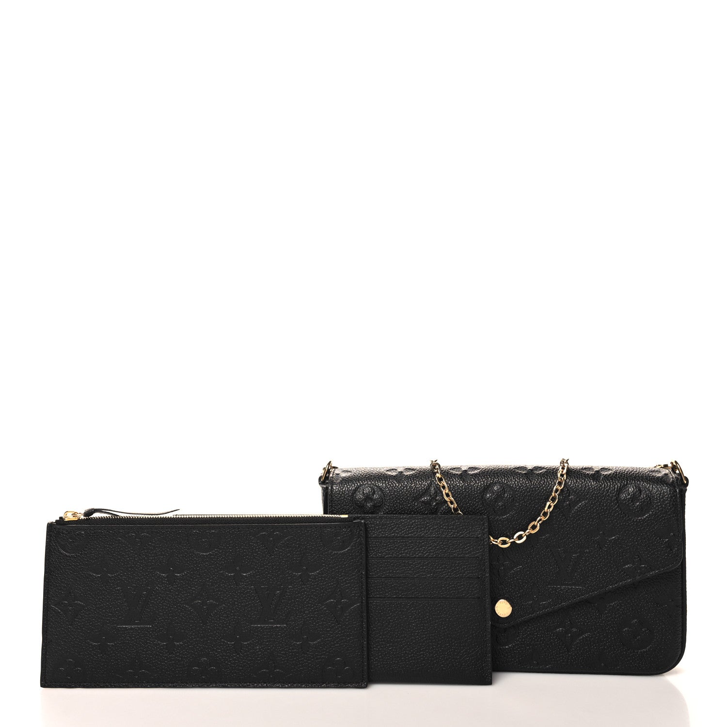 Louis Vuitton Empreinte Pochette Felicie Chain Wallet Black 3 of 12