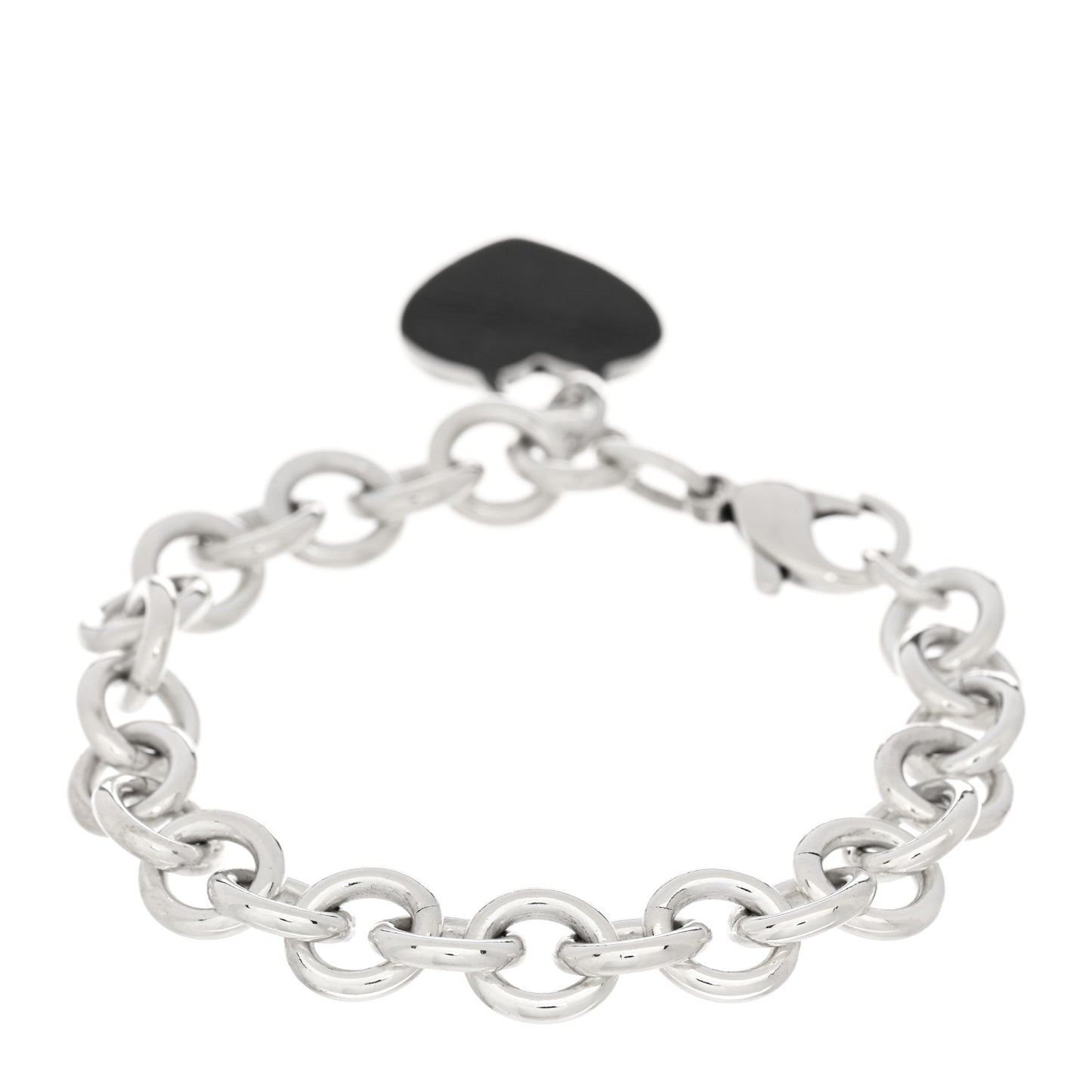 Sterling Silver Heart Tag Charm Bracelet