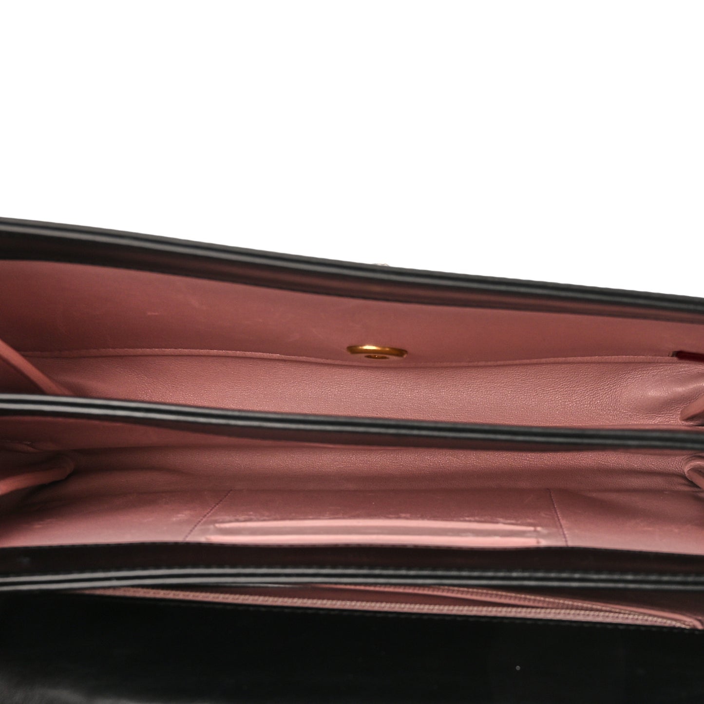 Iridescent Calfskin Quilted Small Straight Lined Flap Black