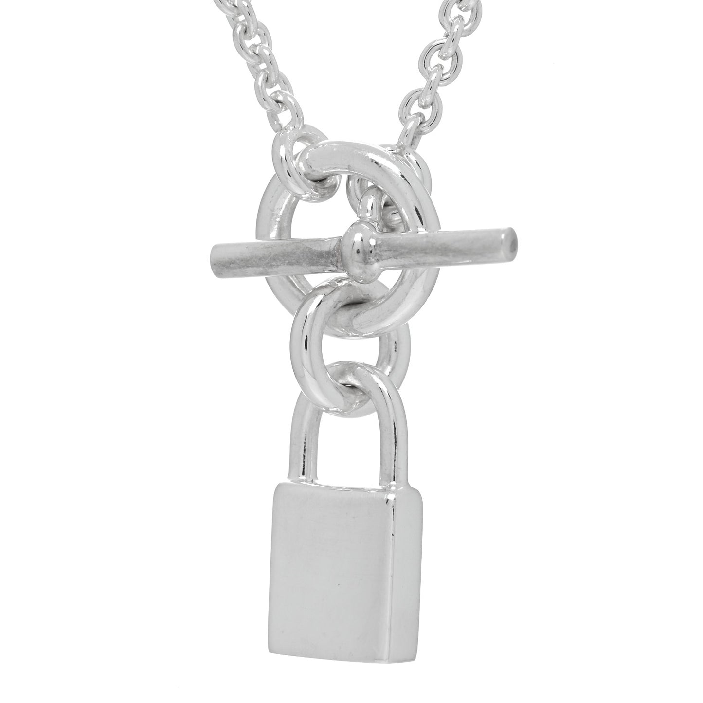 Sterling Silver Cadenas Kelly Lock Pendant Necklace