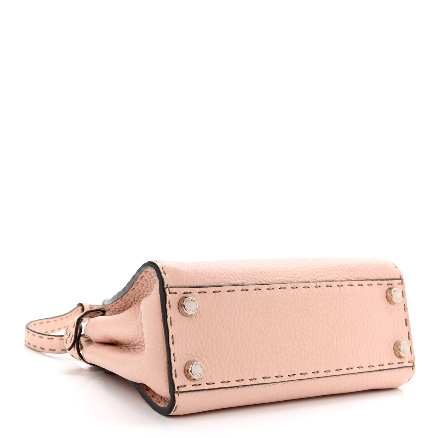 Cuoio Romano Selleria Bi-Color Mini Peekaboo Iconic Satchel Cipria Latte