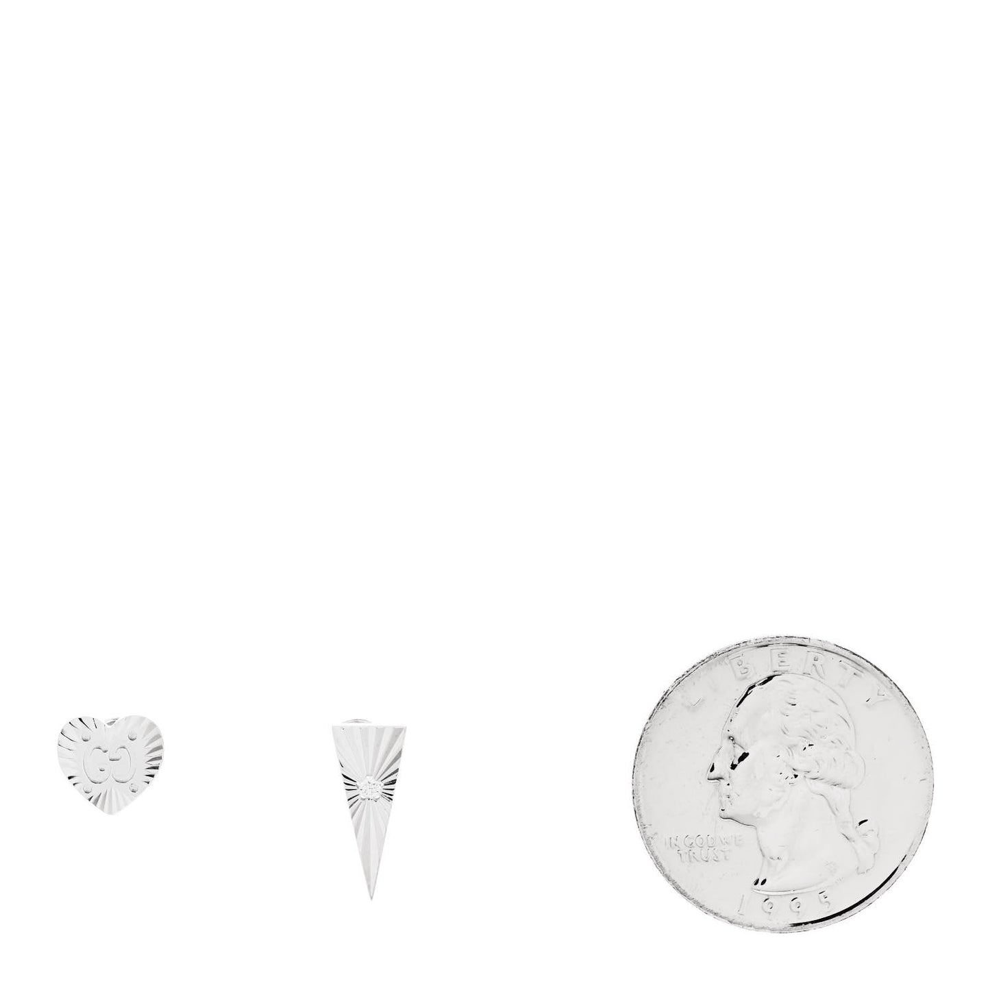 18K White Gold Diamond Icon Asymmetric Stud Earrings
