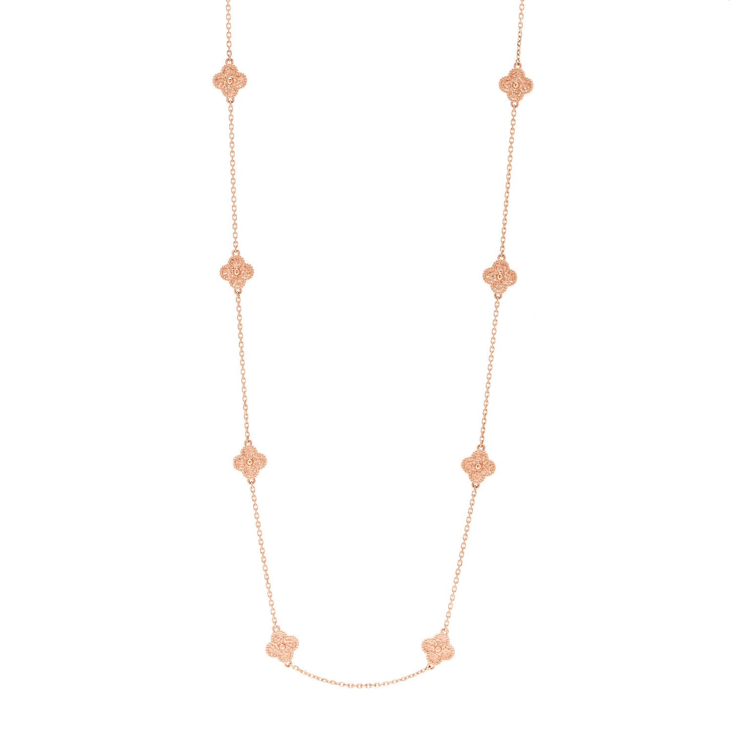 18K Rose Gold 16 Motifs Sweet Alhambra Necklace