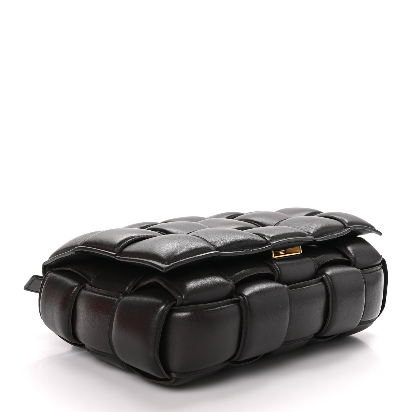 Nappa Maxi Intreccio Padded Cassette Crossbody Bag Fondente