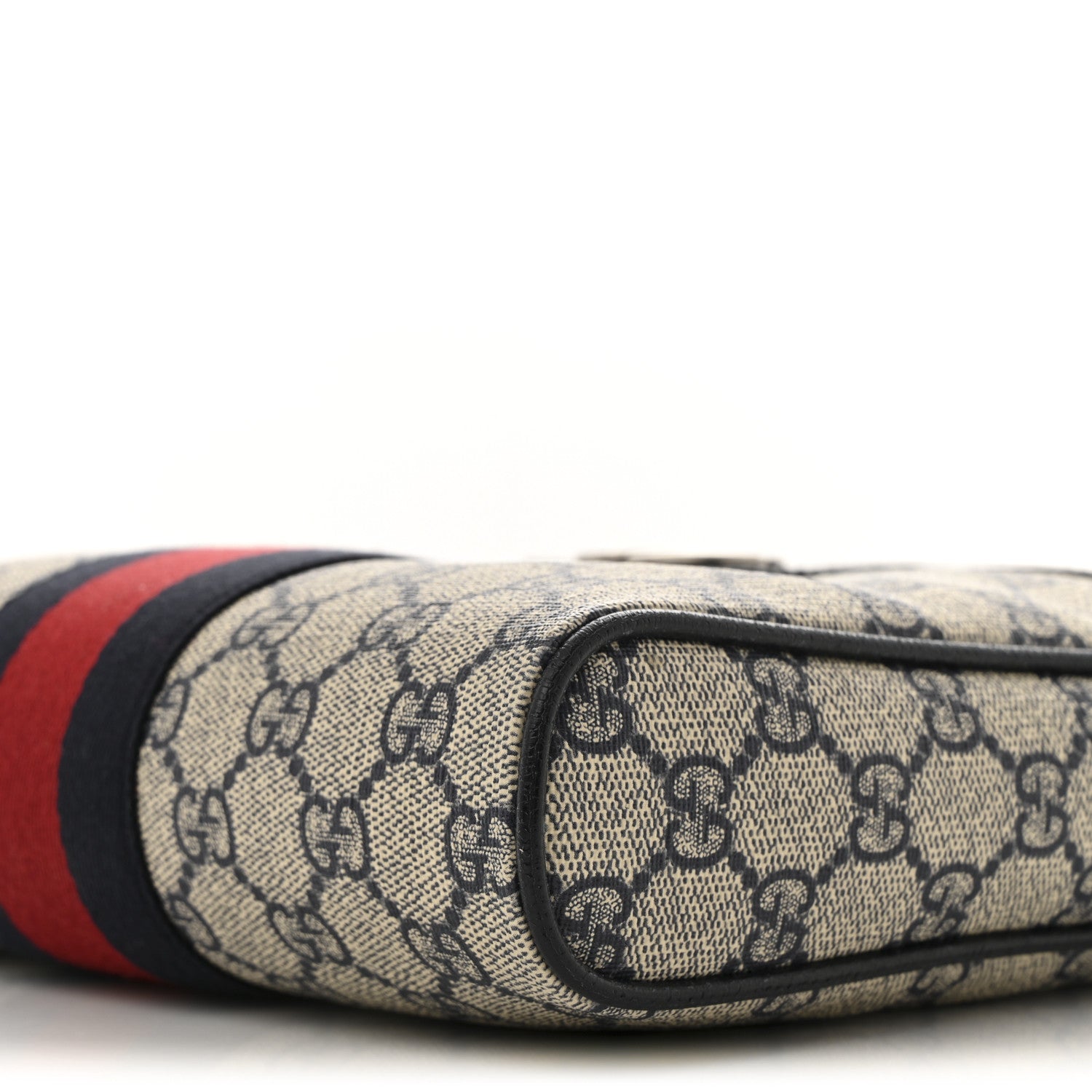 Gucci GG Supreme Monogram Textured Dollar Calfskin Web Small Ophidia Messenger Bag Beige Blue 10 of 14