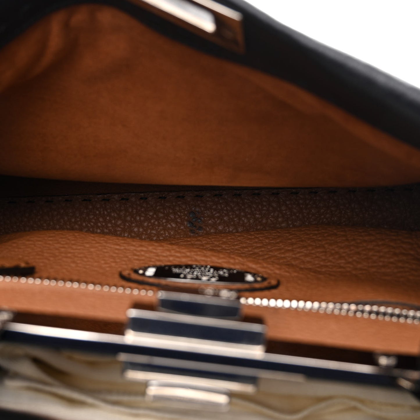 Cuoio Romano Selleria Bi-Color Medium Peekaboo Iconic Satchel Black Mou